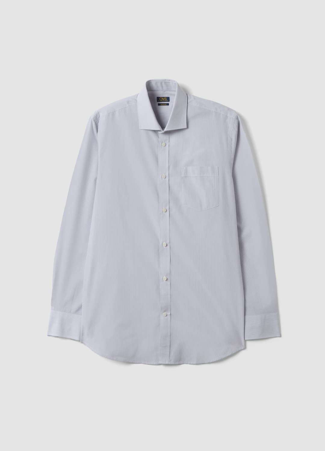 Camicia Grigia In Misto Cotone A Righe Sottili Easy Iron Regular Fit | OVS Camicia Grigia In Misto Cotone A Righe Sottili Easy Iron Regular Fit - 4 | OVS