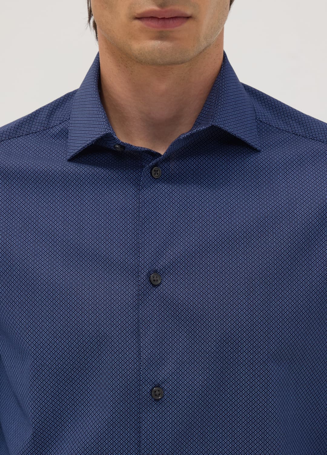 Camicia Blu In Popeline Di Cotone Elasticizzato Slim Fit | OVS Camicia Blu In Popeline Di Cotone Elasticizzato Slim Fit - 1 | OVS
