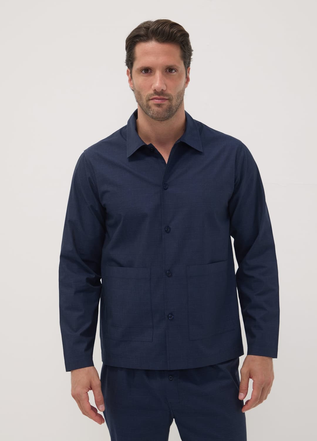 Pigiama Blu In Puro Cotone Organico Con Colletto | OVS Pigiama Blu In Puro Cotone Organico Con Colletto - 1 | OVS