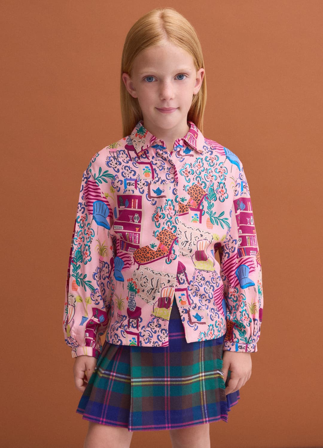 Camicia Rosa In Pura Viscosa Con Fantasia E Colletto Classico Per Bambina | OVS Camicia Rosa In Pura Viscosa Con Fantasia E Colletto Classico Per Bambina - 1 | OVS