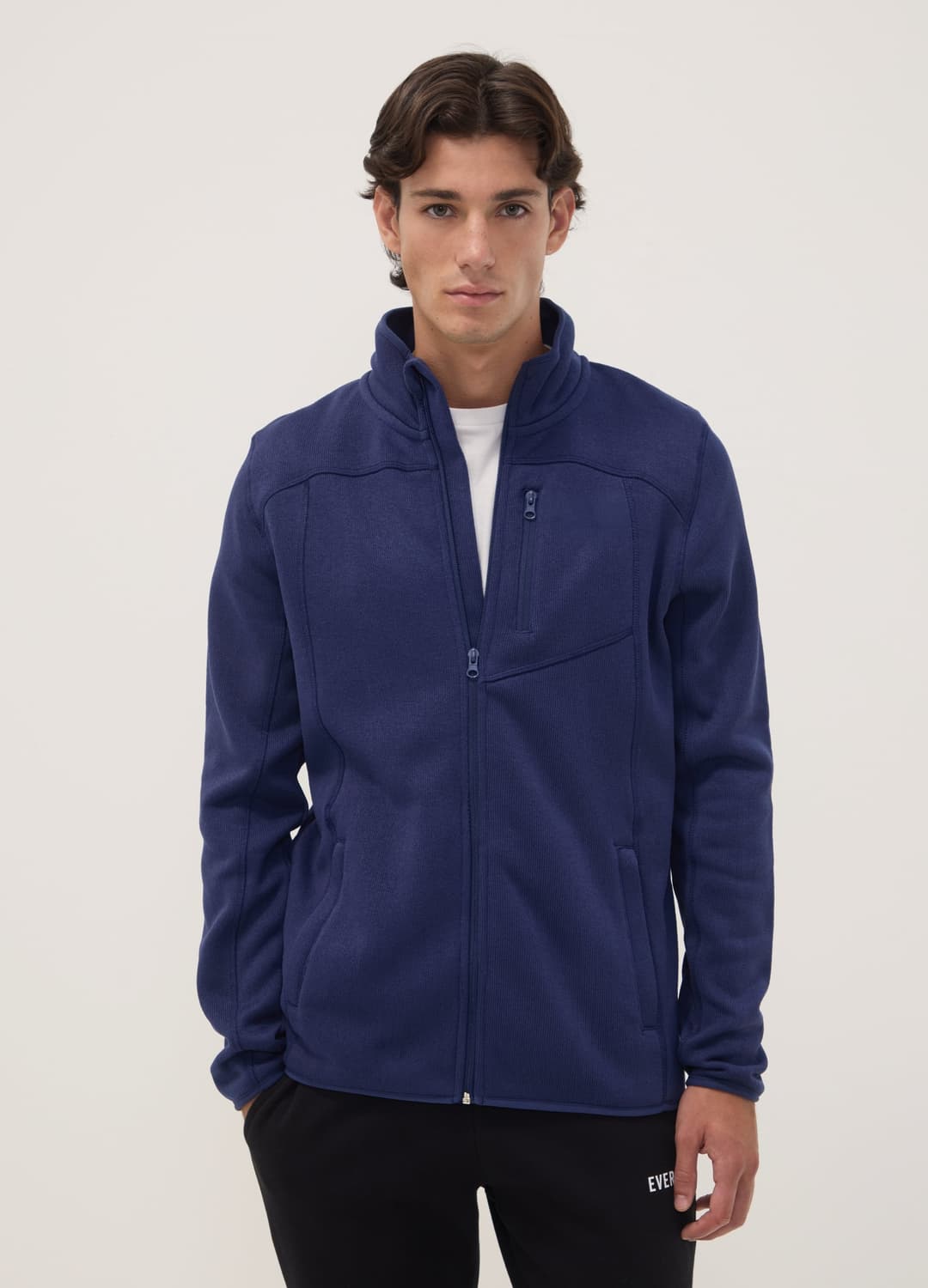 Felpa Blu Full Zip Con Collo Alto E Logo | OVS Felpa Blu Full Zip Con Collo Alto E Logo - 0 | OVS