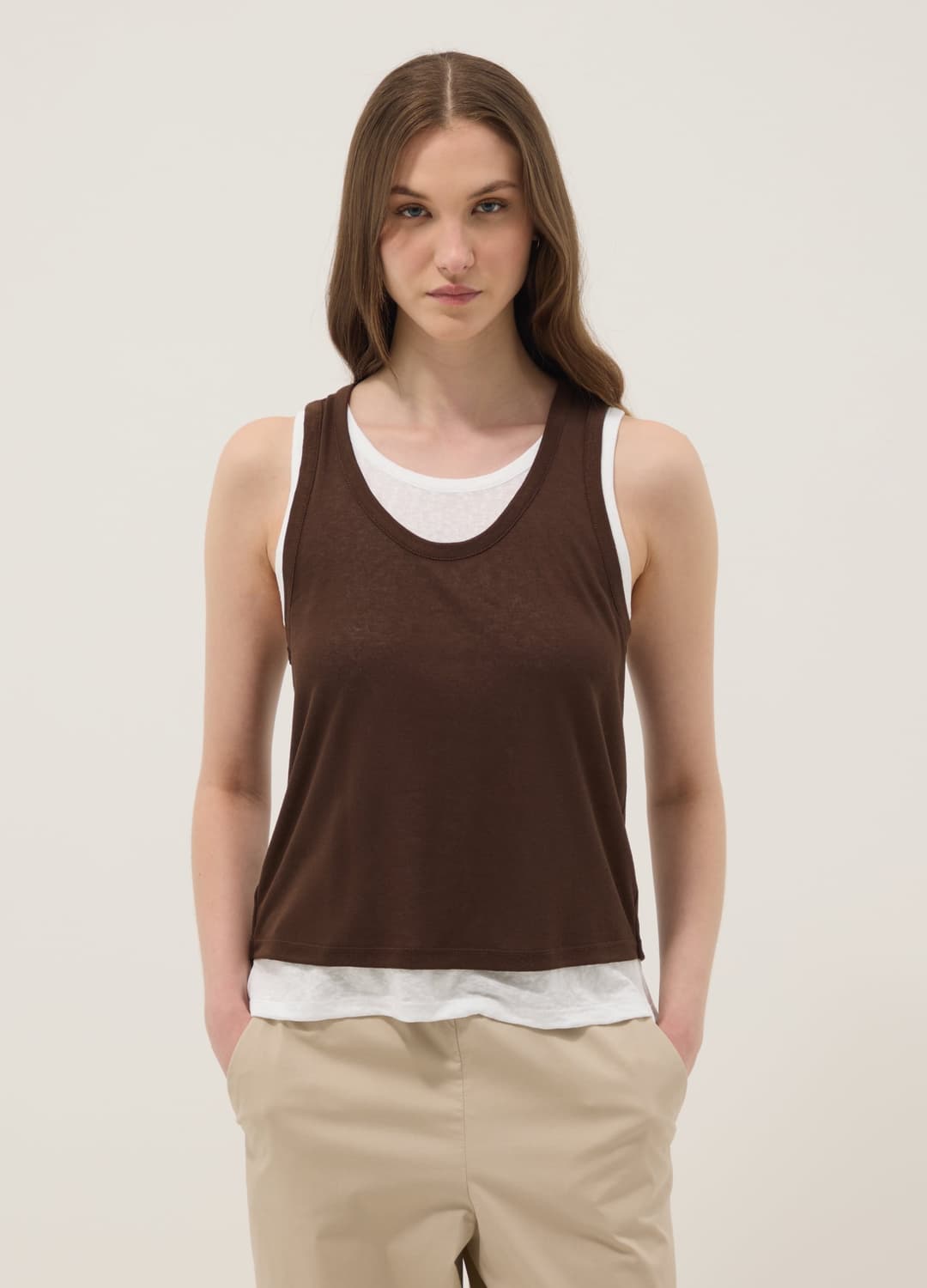 Braunes Tanktop Aus Viskosemix | OVS Braunes Tanktop Aus Viskosemix - 2 | OVS