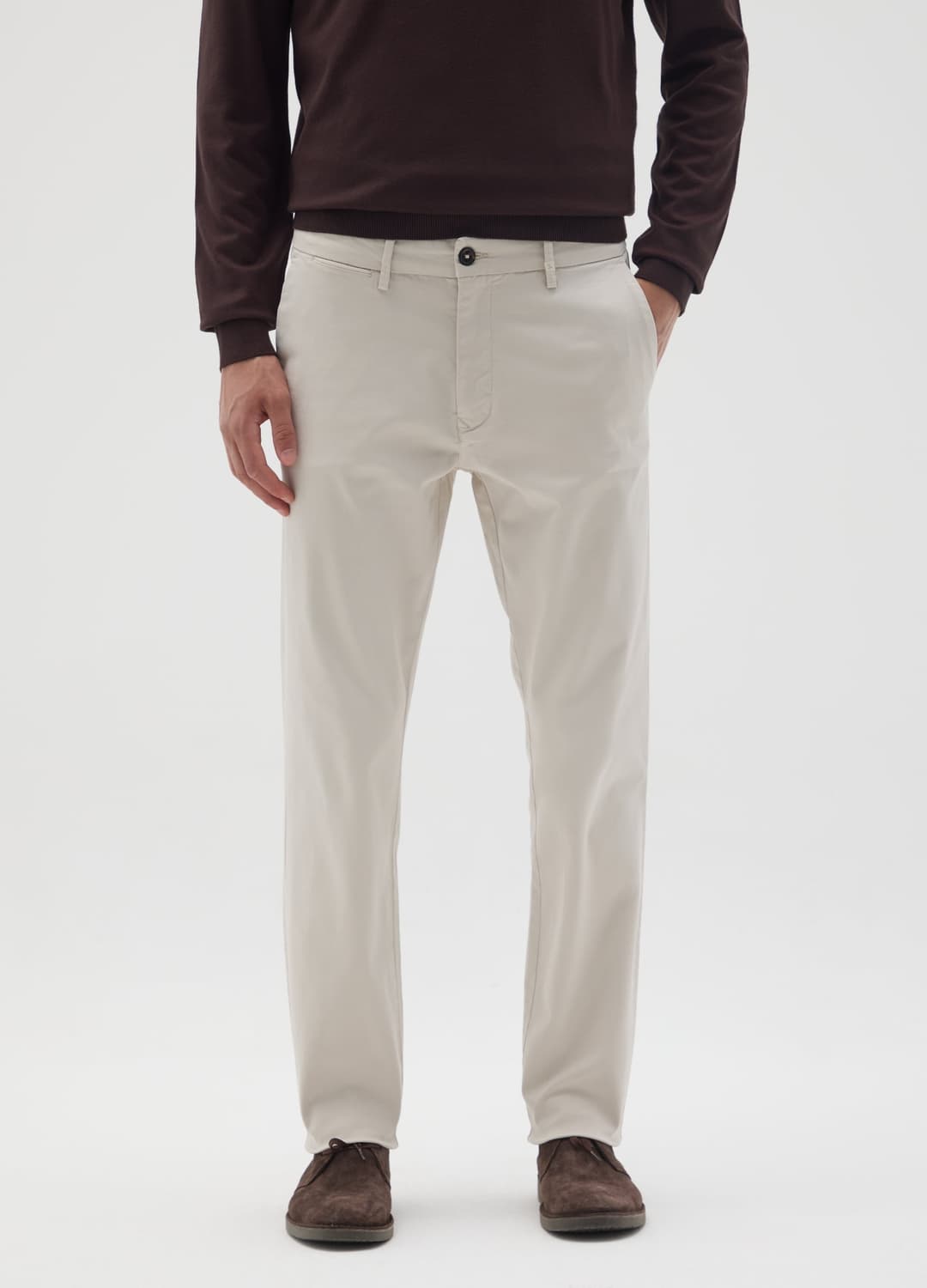 Pantaloni In Cotone Elasticizzato Marroni Slim Fit | OVS Pantaloni In Cotone Elasticizzato Marroni Slim Fit - 1 | OVS
