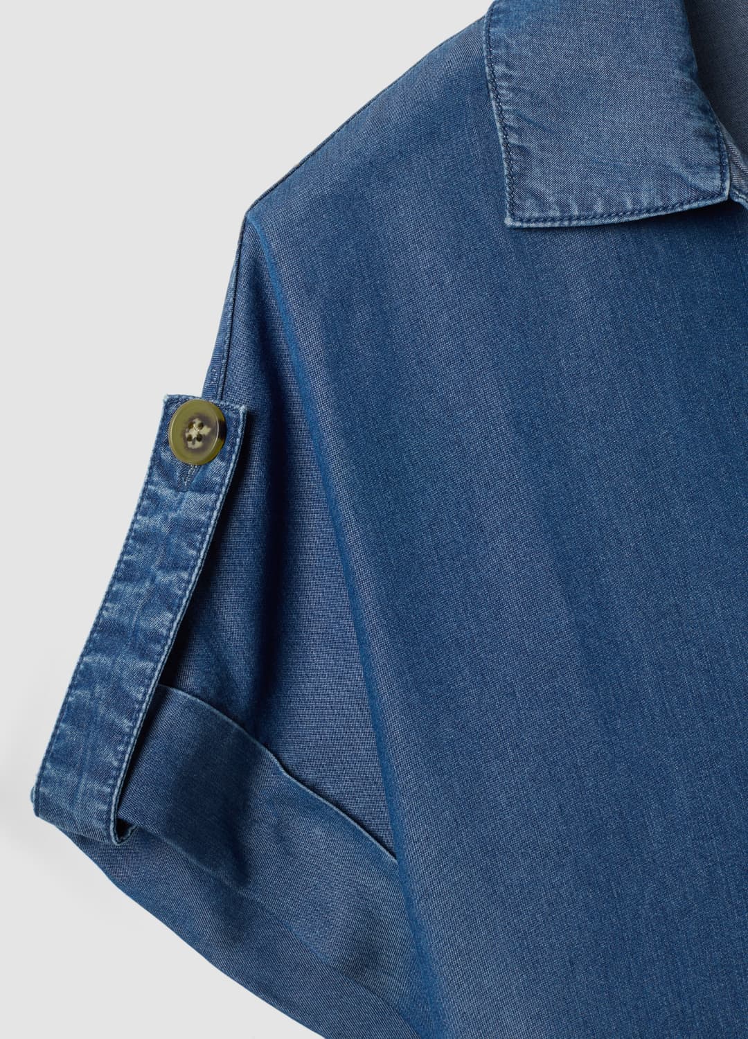 Blaue Kurzarmbluse Aus Reinem Lyocell | OVS Blaue Kurzarmbluse Aus Reinem Lyocell - 6 | OVS