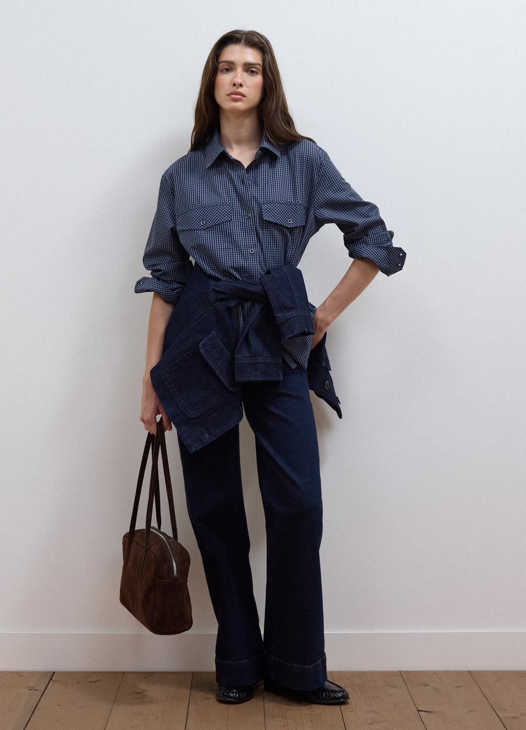 Blaue Regular-fit-hemdbluse Aus Baumwoll- Und Lyocellmix Mit Karomuster | OVS Blaue Regular-fit-hemdbluse Aus Baumwoll- Und Lyocellmix Mit Karomuster - 1 | OVS