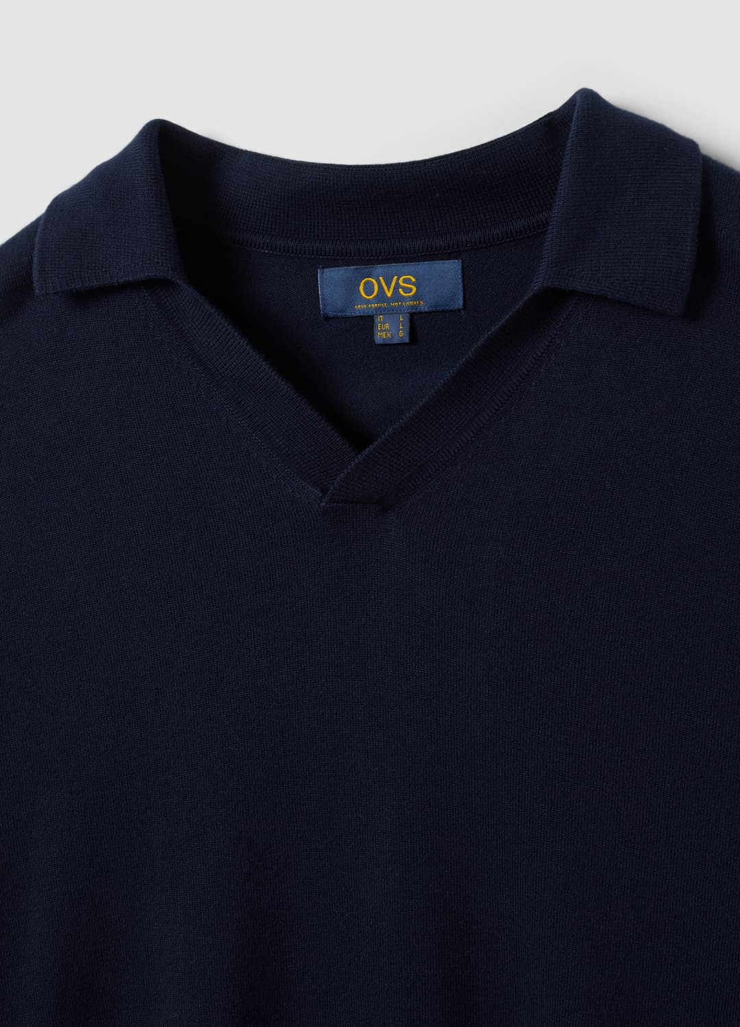 Polo Blu In Misto Viscosa Con Scollo A V E Colletto Regular Fit | OVS Polo Blu In Misto Viscosa Con Scollo A V E Colletto Regular Fit - 5 | OVS