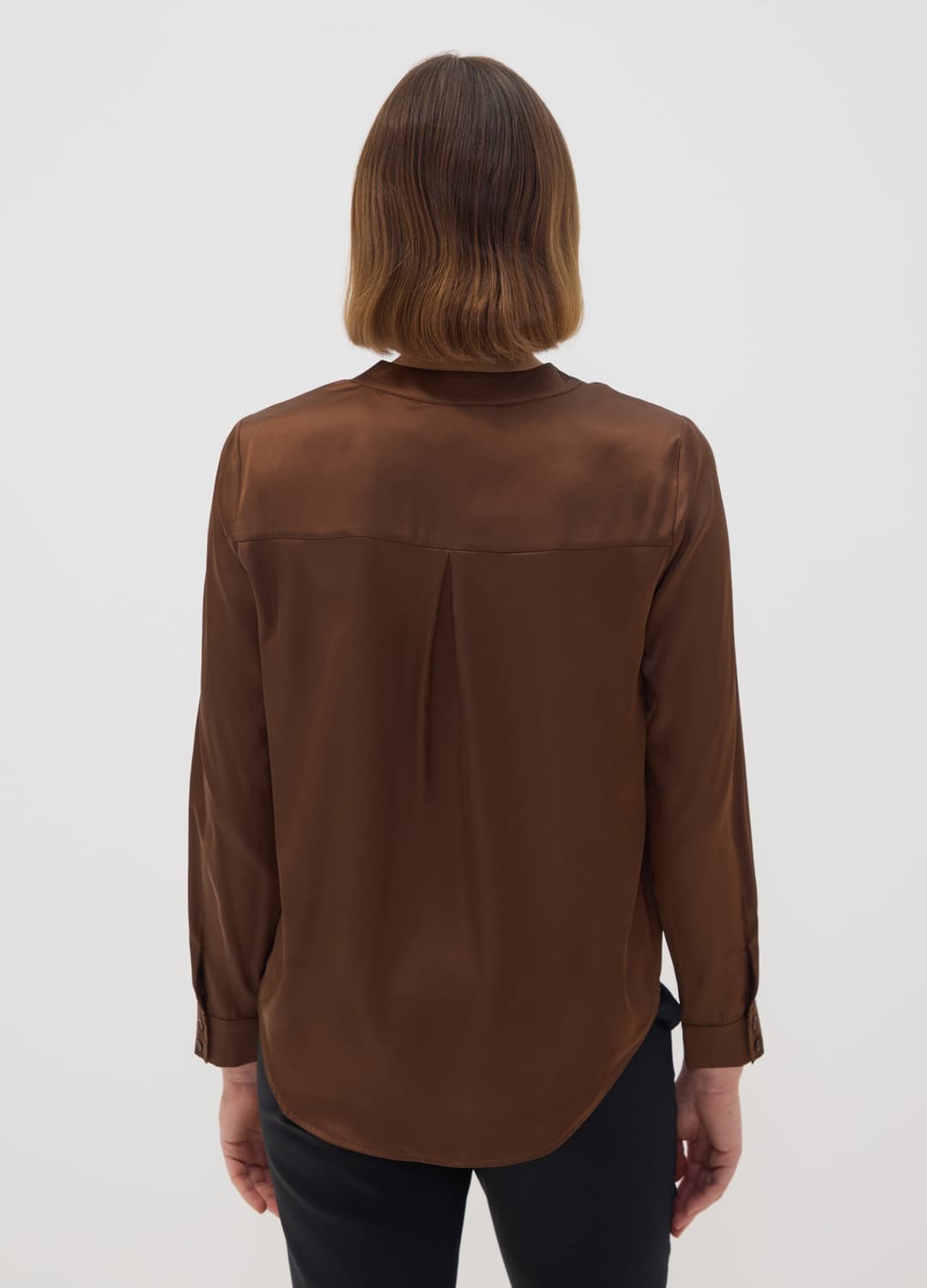 Camicia Marrone In Tessuto Elasticizzato Con Collo Coreano | OVS Camicia Marrone In Tessuto Elasticizzato Con Collo Coreano - 3 | OVS