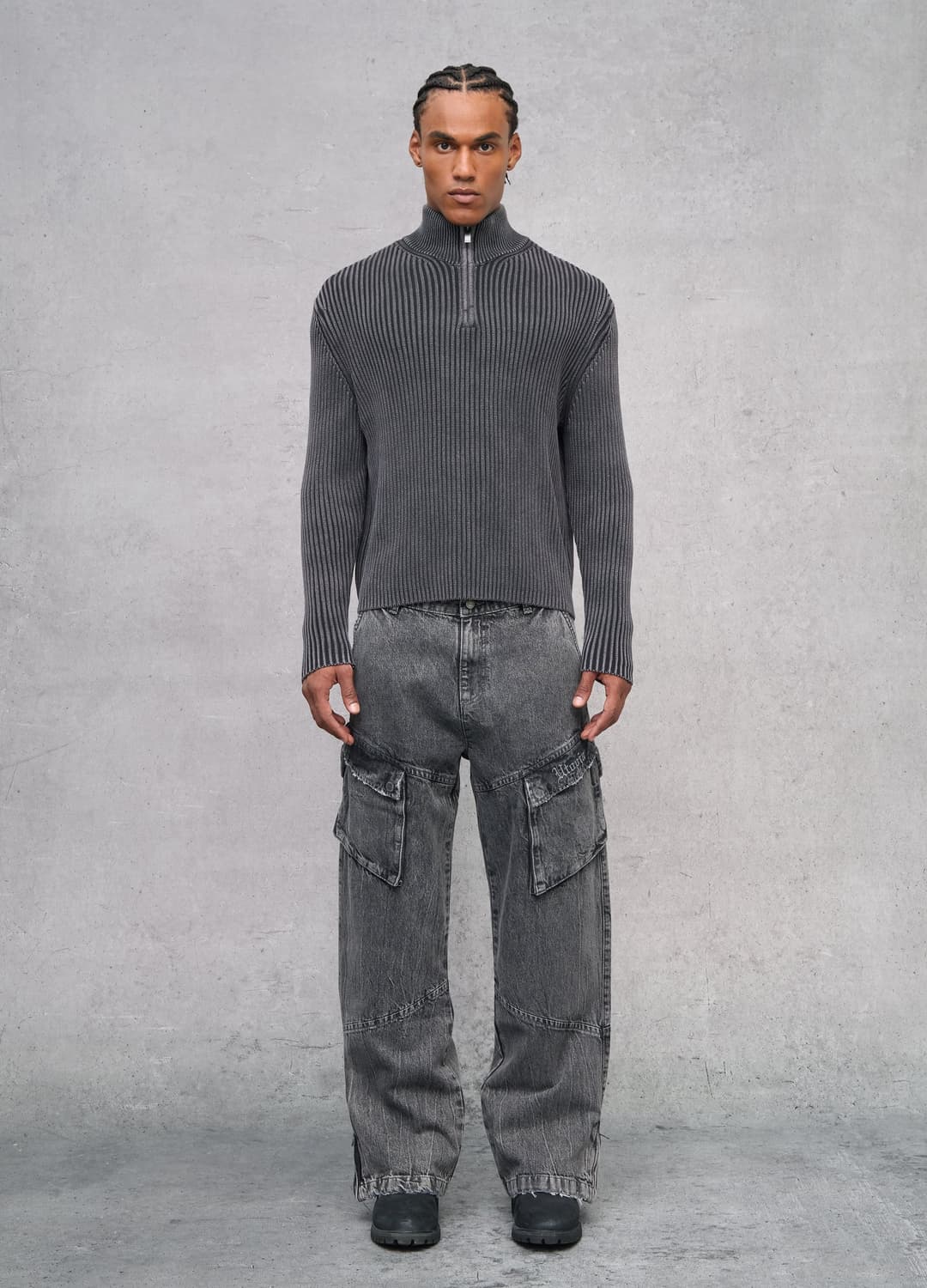Half-zip Ribbed Knit Vintage Grey | OVS Half-zip Ribbed Knit Vintage Grey - 5 | OVS