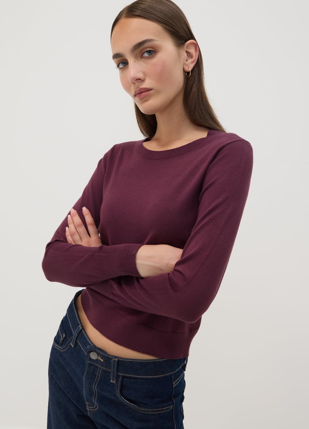 Maglia Viola In Misto Viscosa A Girocollo | OVS Maglia Viola In Misto Viscosa A Girocollo - 2 | OVS