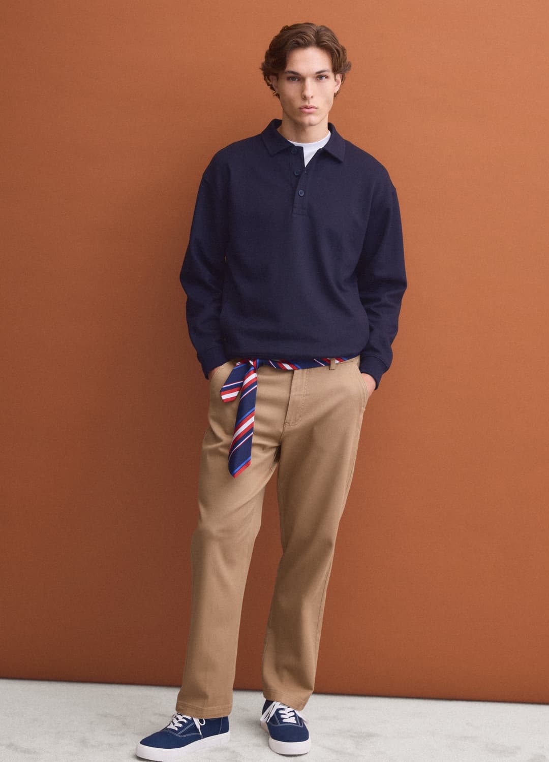 Felpa Blu In Tessuto Elasticizzato Con Collo Polo Relaxed Fit | OVS Felpa Blu In Tessuto Elasticizzato Con Collo Polo Relaxed Fit - 1 | OVS