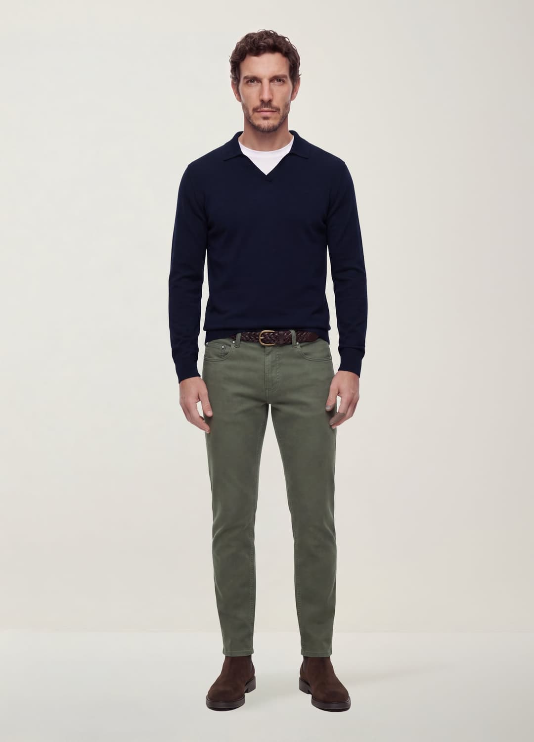 Polo Blu In Misto Viscosa Con Scollo A V E Colletto Regular Fit | OVS Polo Blu In Misto Viscosa Con Scollo A V E Colletto Regular Fit - 0 | OVS