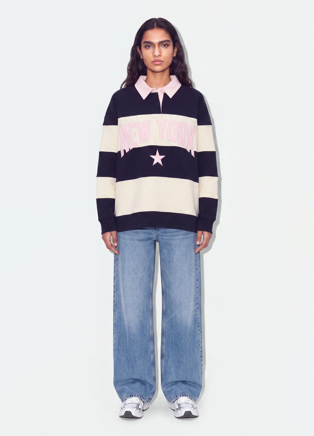 Felpa A Righe Marrone In Misto Cotone Con Colletto Relaxed Fit | OVS Felpa A Righe Marrone In Misto Cotone Con Colletto Relaxed Fit - 8 | OVS