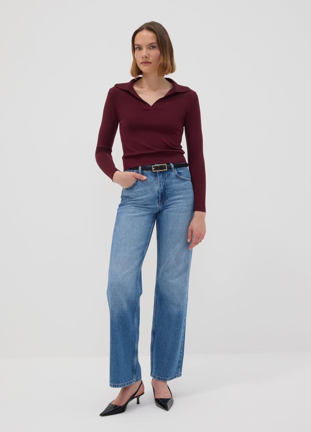 Maglia Marrone In Misto Viscosa Con Colletto Polo Regular Fit | OVS Maglia Marrone In Misto Viscosa Con Colletto Polo Regular Fit - 1 | OVS