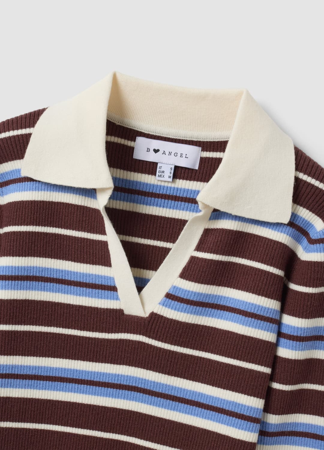 Mehrfarbig Gestreifter Strickpullover Aus Viskosemix Mit Polokragen | OVS Mehrfarbig Gestreifter Strickpullover Aus Viskosemix Mit Polokragen - 5 | OVS