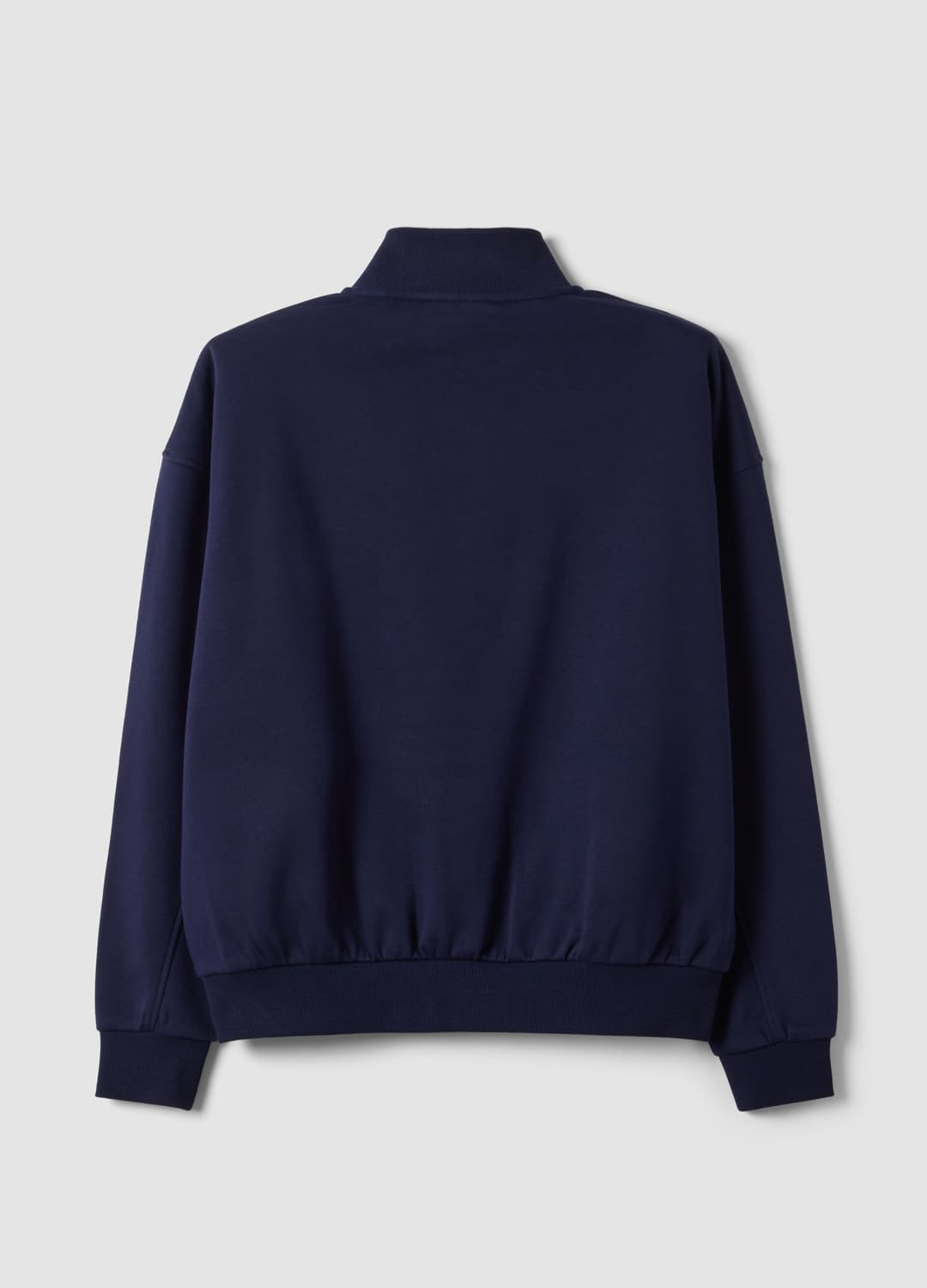 Felpa Half Zip Blu In Misto Cotone Con Scritta Frontale Regular Fit | OVS Felpa Half Zip Blu In Misto Cotone Con Scritta Frontale Regular Fit - 6 | OVS