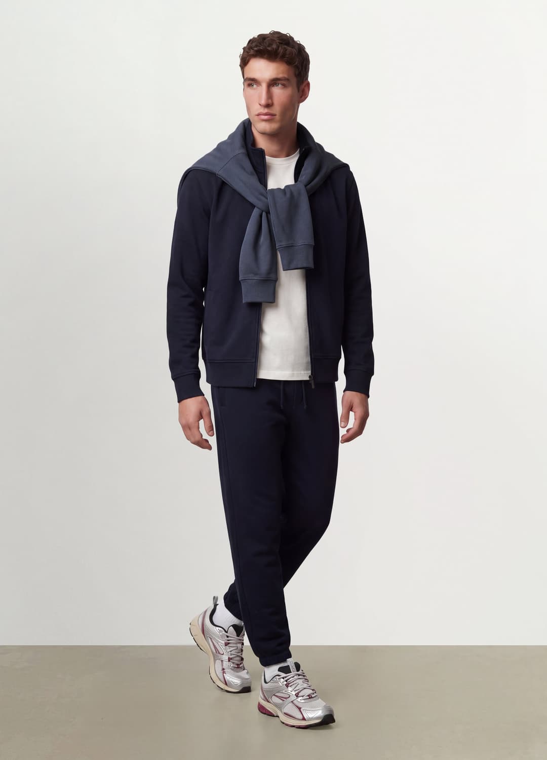 Felpa Blu In Misto Cotone Con Girocollo E Zip Regular Fit | OVS Felpa Blu In Misto Cotone Con Girocollo E Zip Regular Fit - 0 | OVS