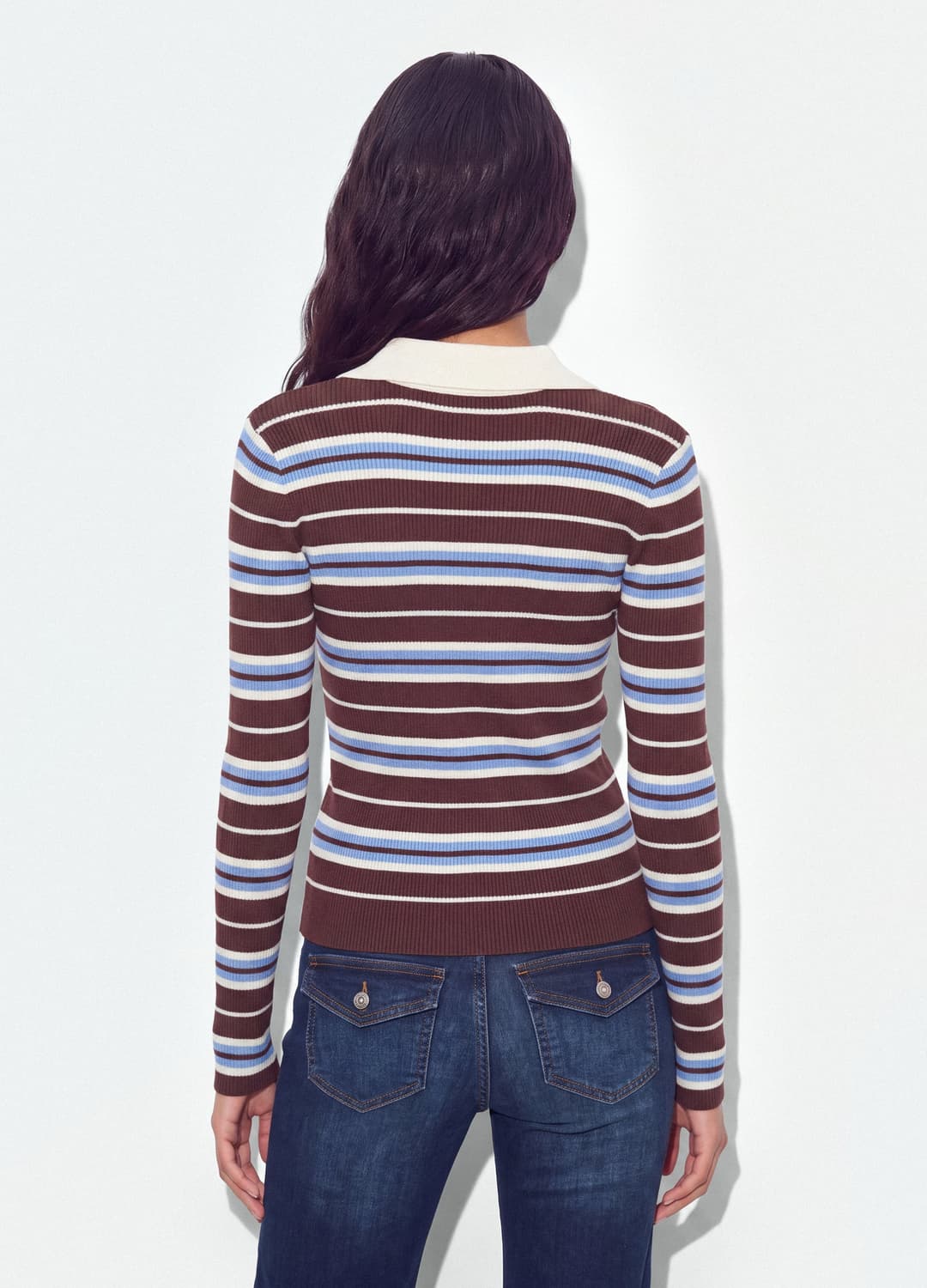 Mehrfarbig Gestreifter Strickpullover Aus Viskosemix Mit Polokragen | OVS Mehrfarbig Gestreifter Strickpullover Aus Viskosemix Mit Polokragen - 2 | OVS