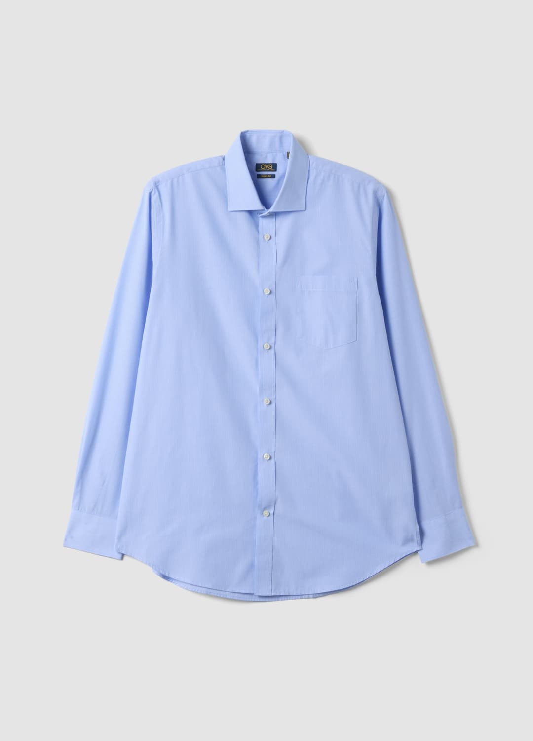 Camicia Azzurra In Misto Cotone A Righe Sottili Easy Iron Regular Fit | OVS Camicia Azzurra In Misto Cotone A Righe Sottili Easy Iron Regular Fit - 4 | OVS