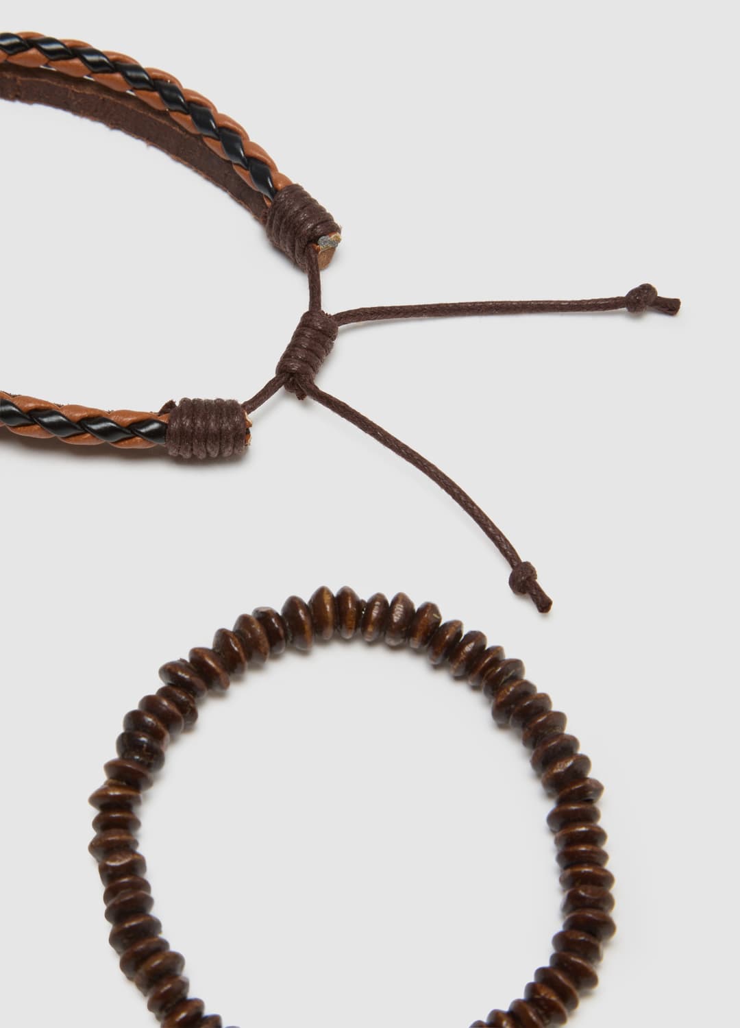 Bipack Bracciali In Vera Pelle E Legno Marrone | OVS Bipack Bracciali In Vera Pelle E Legno Marrone - 1 | OVS