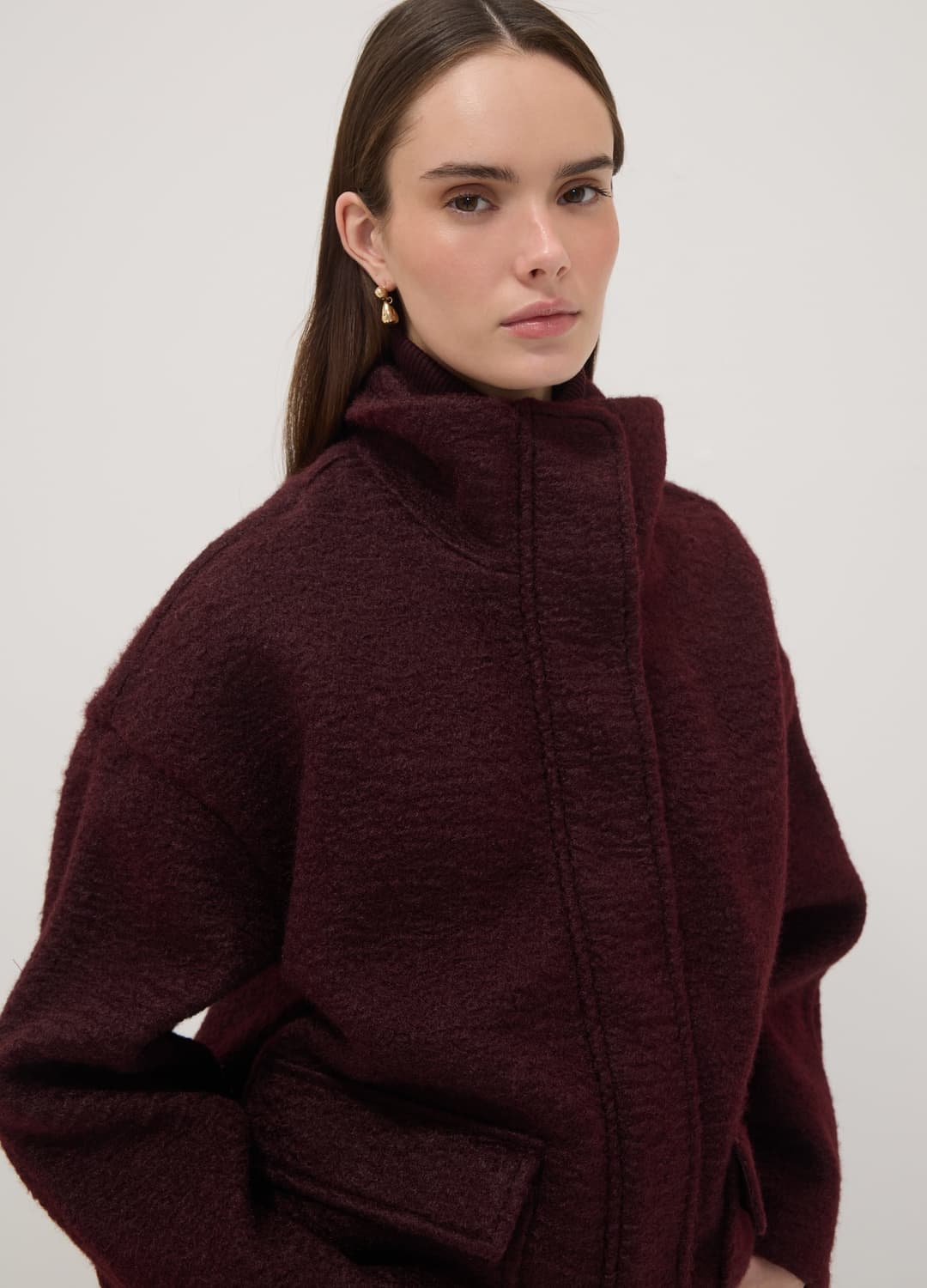 Rote Jacke Mit Reissverschluss Und Druckknöpfen | OVS Rote Jacke Mit Reissverschluss Und Druckknöpfen - 0 | OVS