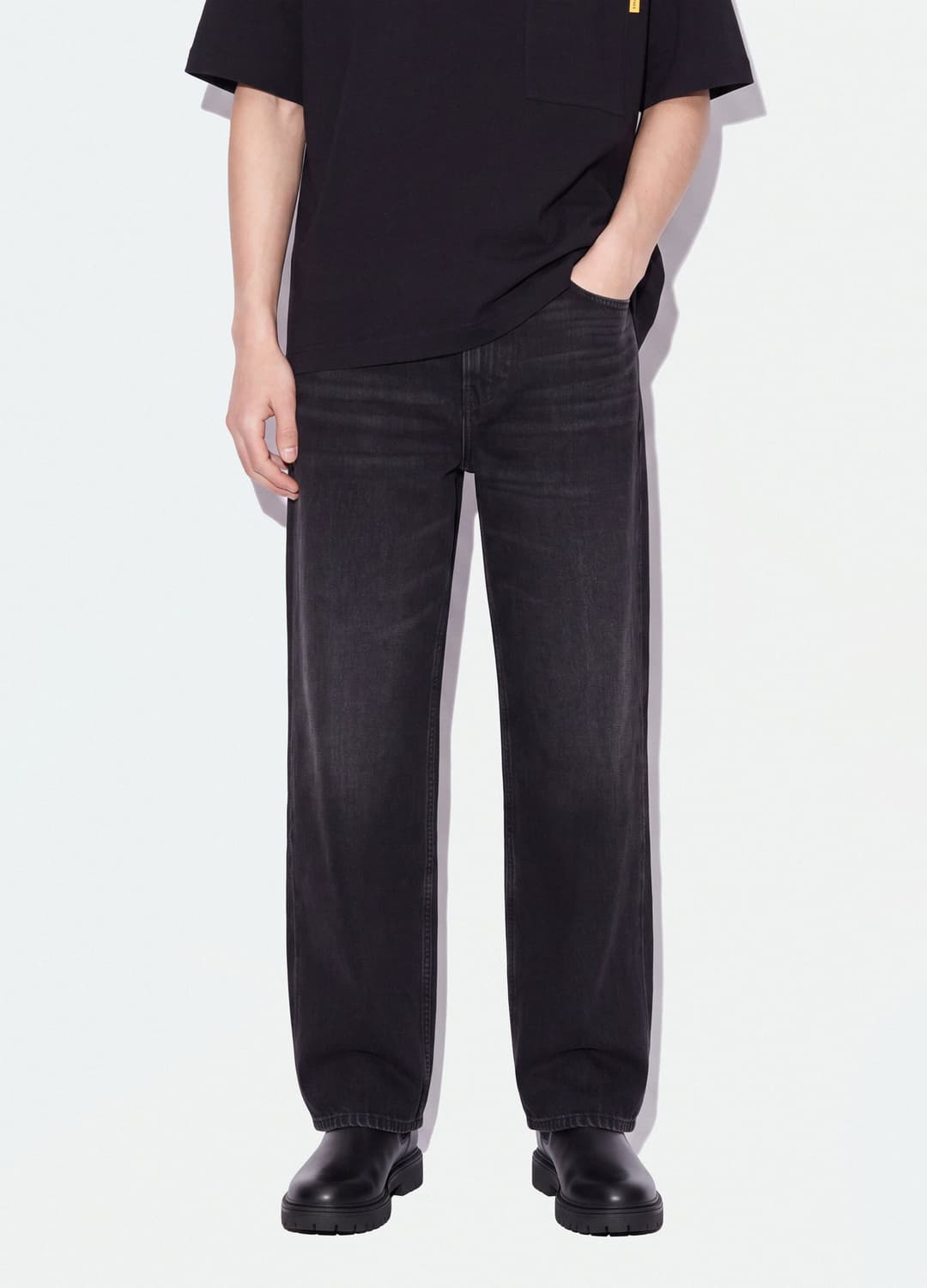 Schwarze Wide-leg-denimjeans Aus Reiner Baumwolle | OVS Schwarze Wide-leg-denimjeans Aus Reiner Baumwolle - 1 | OVS