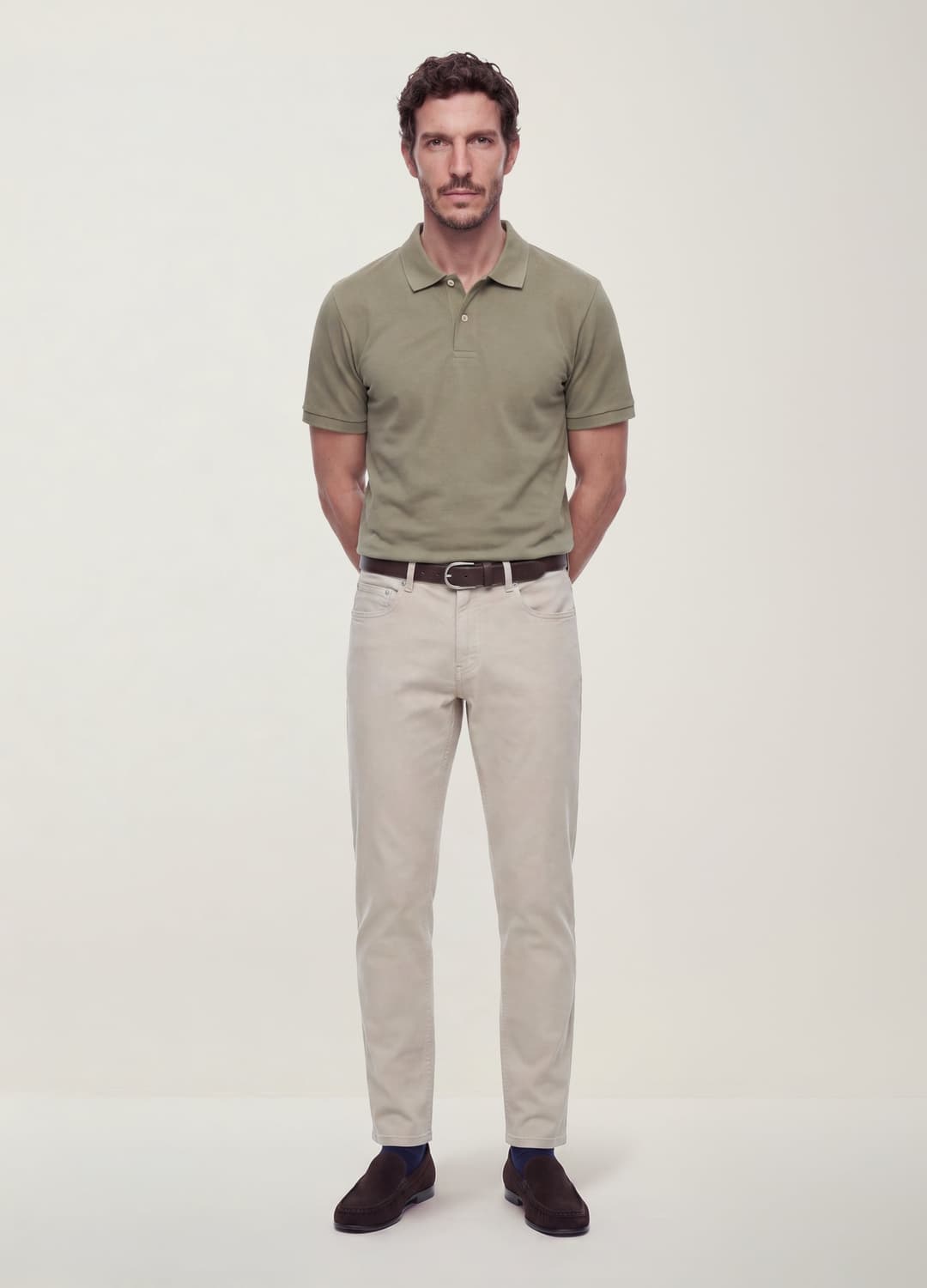Pantaloni Verdi In Dobby Di Cotone Elasticizzato Slim Fit | OVS Pantaloni Verdi In Dobby Di Cotone Elasticizzato Slim Fit - 0 | OVS
