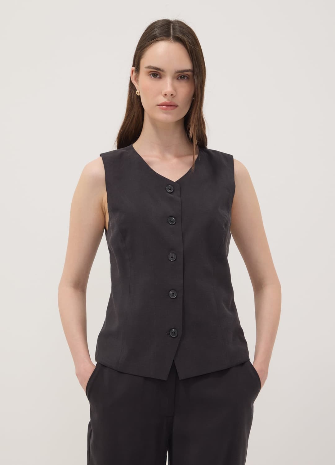 Gilet Nero In Misto Viscosa Slim Fit | OVS Gilet Nero In Misto Viscosa Slim Fit - 2 | OVS