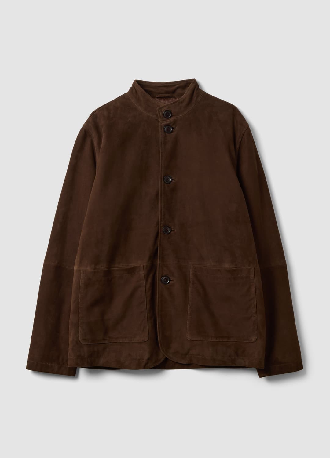 Shacket Marrone Imbottita In Vera Pelle Con Colletto Alto Regular Fit | OVS Shacket Marrone Imbottita In Vera Pelle Con Colletto Alto Regular Fit - 4 | OVS