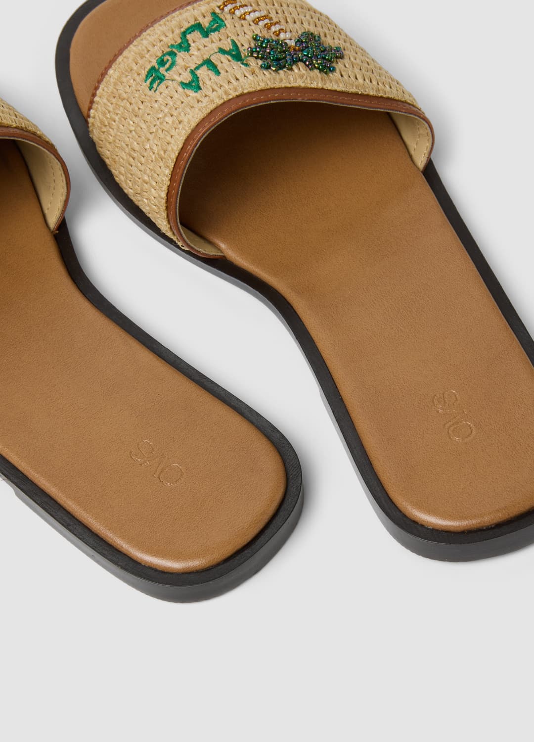 Sandali Beige Flat Con Fascia Intrecciata Con Ricami | OVS Sandali Beige Flat Con Fascia Intrecciata Con Ricami - 5 | OVS