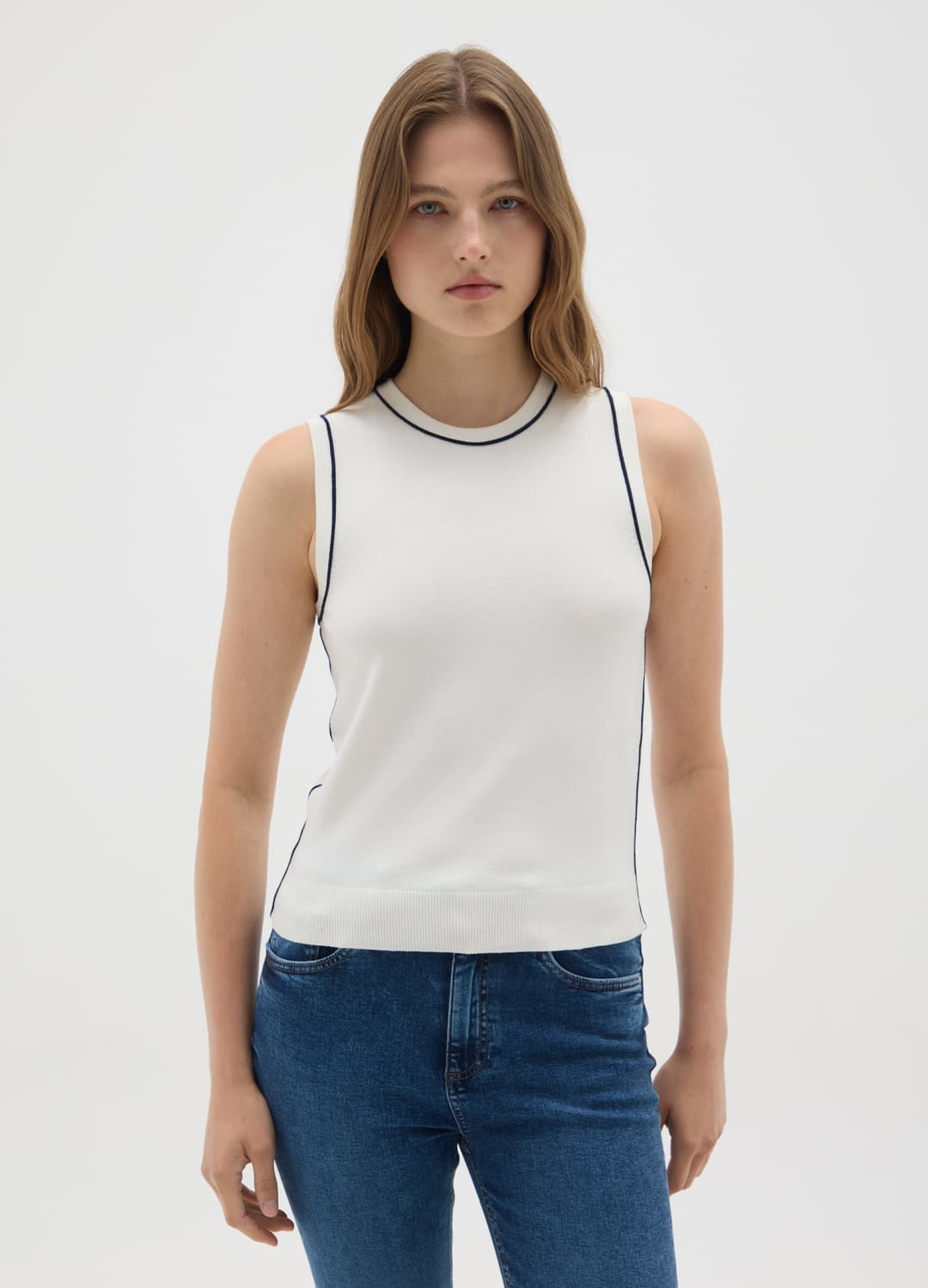 Maglia Smanicata Bianca Vestibilità Regular | OVS Maglia Smanicata Bianca Vestibilità Regular - 0 | OVS