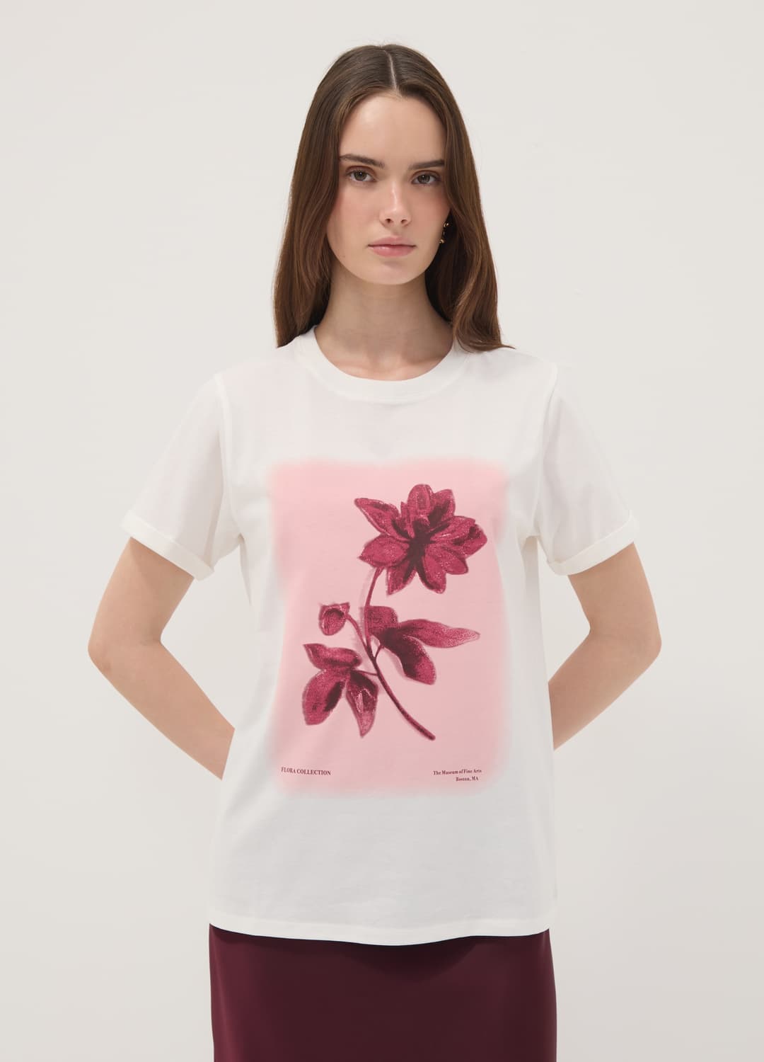 T-shirt Bianca In Puro Cotone Con Girocollo E Stampa Floreale Regular Fit | OVS T-shirt Bianca In Puro Cotone Con Girocollo E Stampa Floreale Regular Fit - 1 | OVS