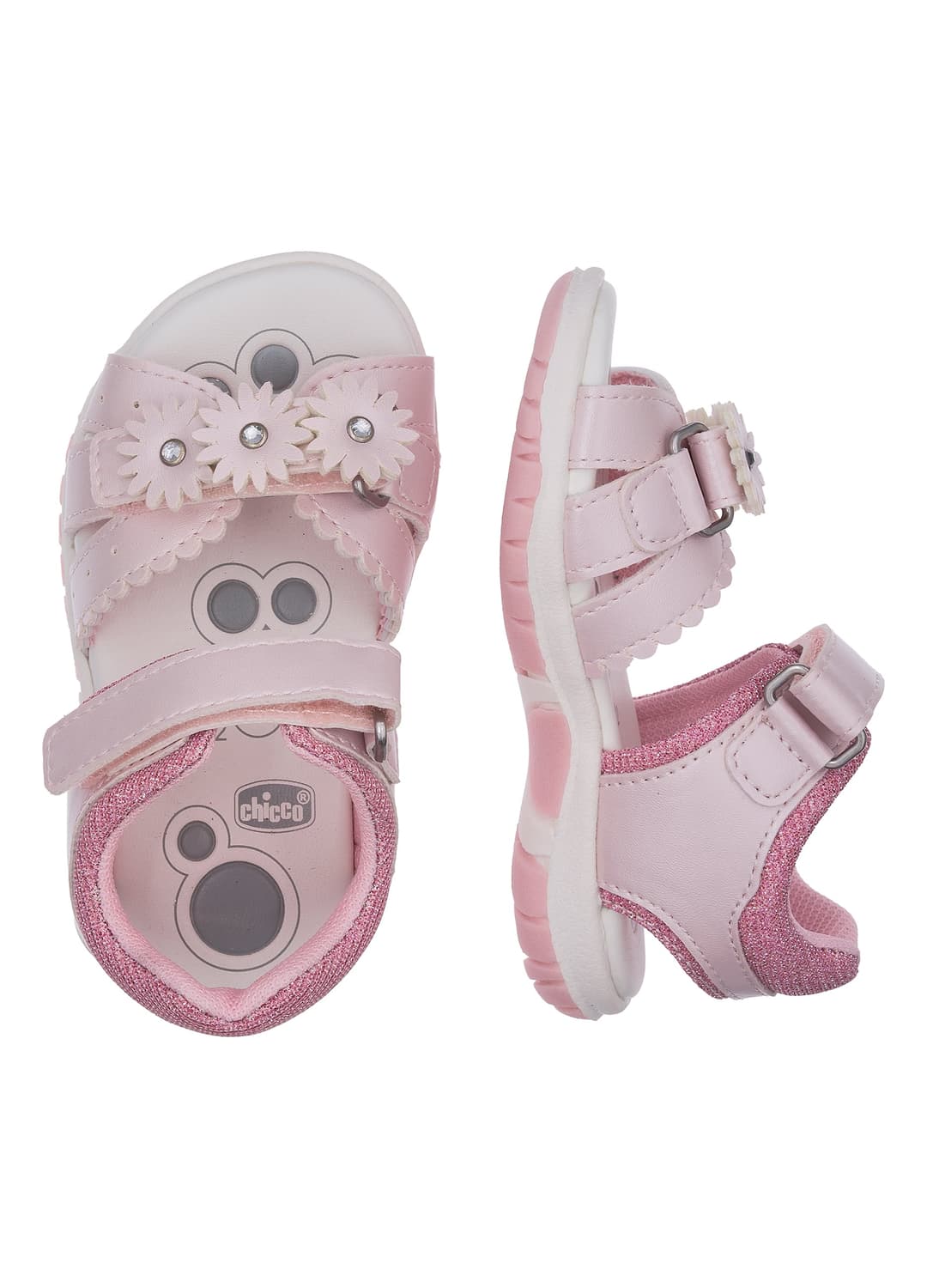 Sandali Rosa Da Bambina Con Chiusura A Strappo E Decori Floreali | OVS Sandali Rosa Da Bambina Con Chiusura A Strappo E Decori Floreali - 1 | OVS
