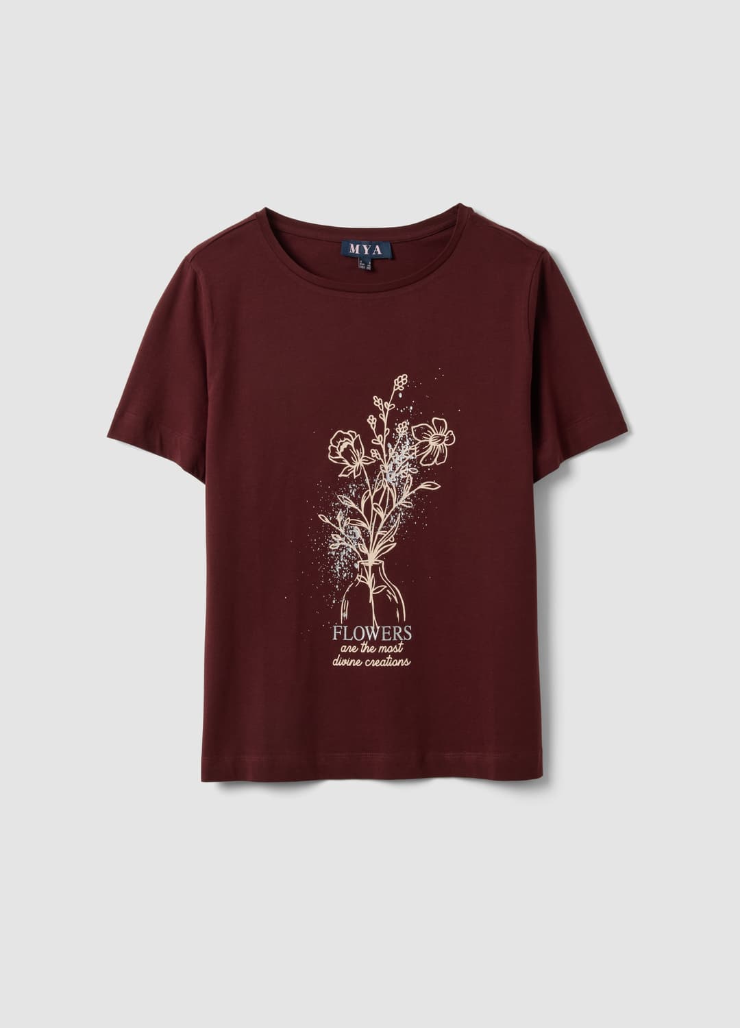 T-shirt Rossa In Puro Cotone Con Stampa Floreale Regular Fit | OVS T-shirt Rossa In Puro Cotone Con Stampa Floreale Regular Fit - 4 | OVS