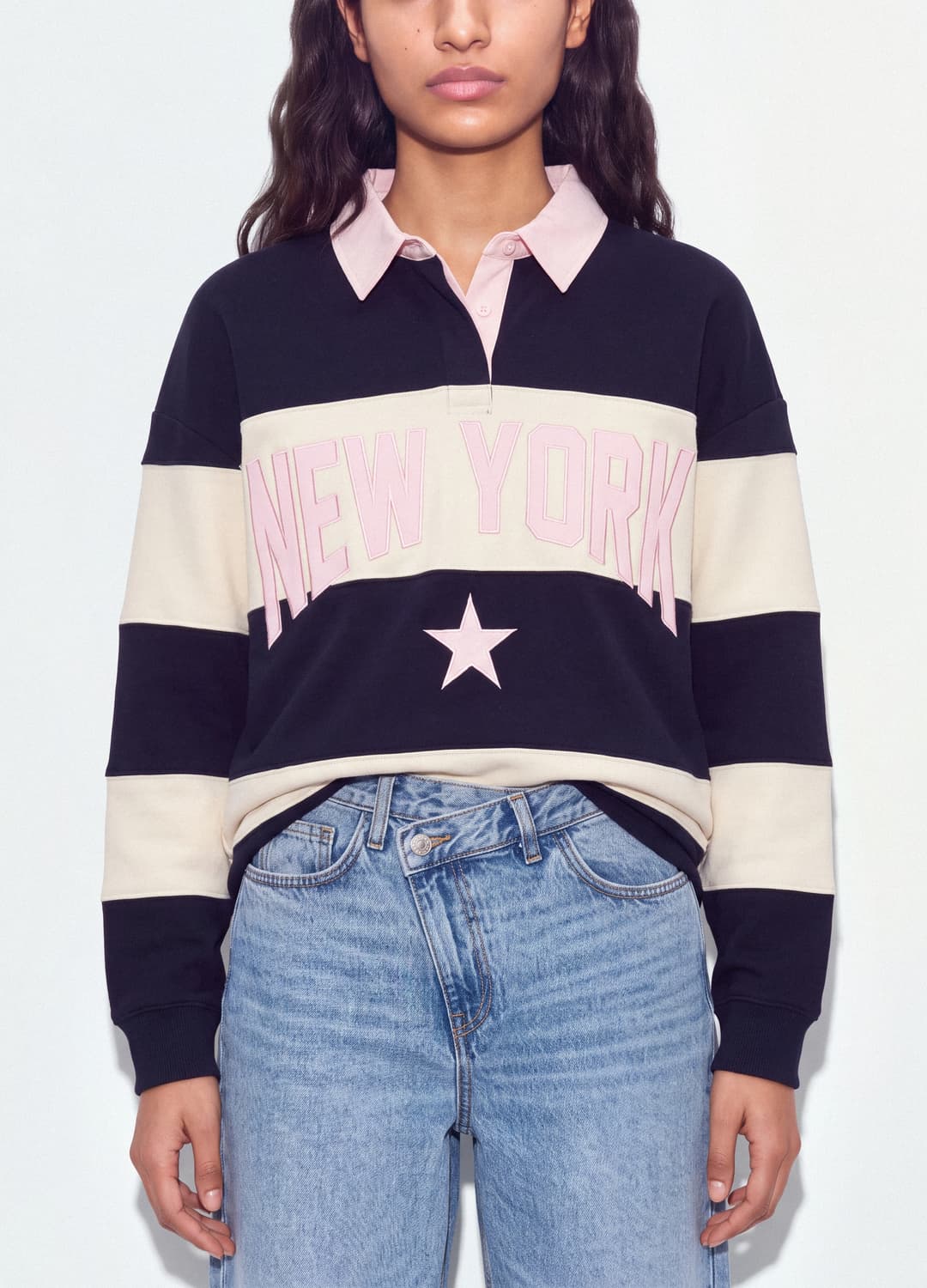 Felpa A Righe Marrone In Misto Cotone Con Colletto Relaxed Fit | OVS Felpa A Righe Marrone In Misto Cotone Con Colletto Relaxed Fit - 10 | OVS