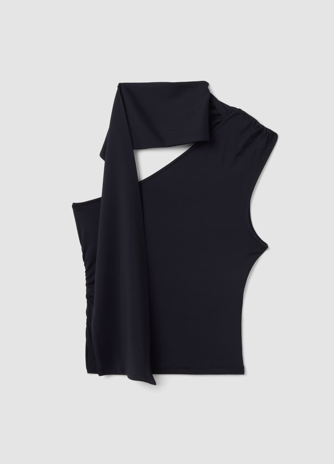 Top Nero In Tessuto Elasticizzato Con Scollo Asimmetrico E Fascia Drappeggiata | OVS Top Nero In Tessuto Elasticizzato Con Scollo Asimmetrico E Fascia Drappeggiata - 4 | OVS