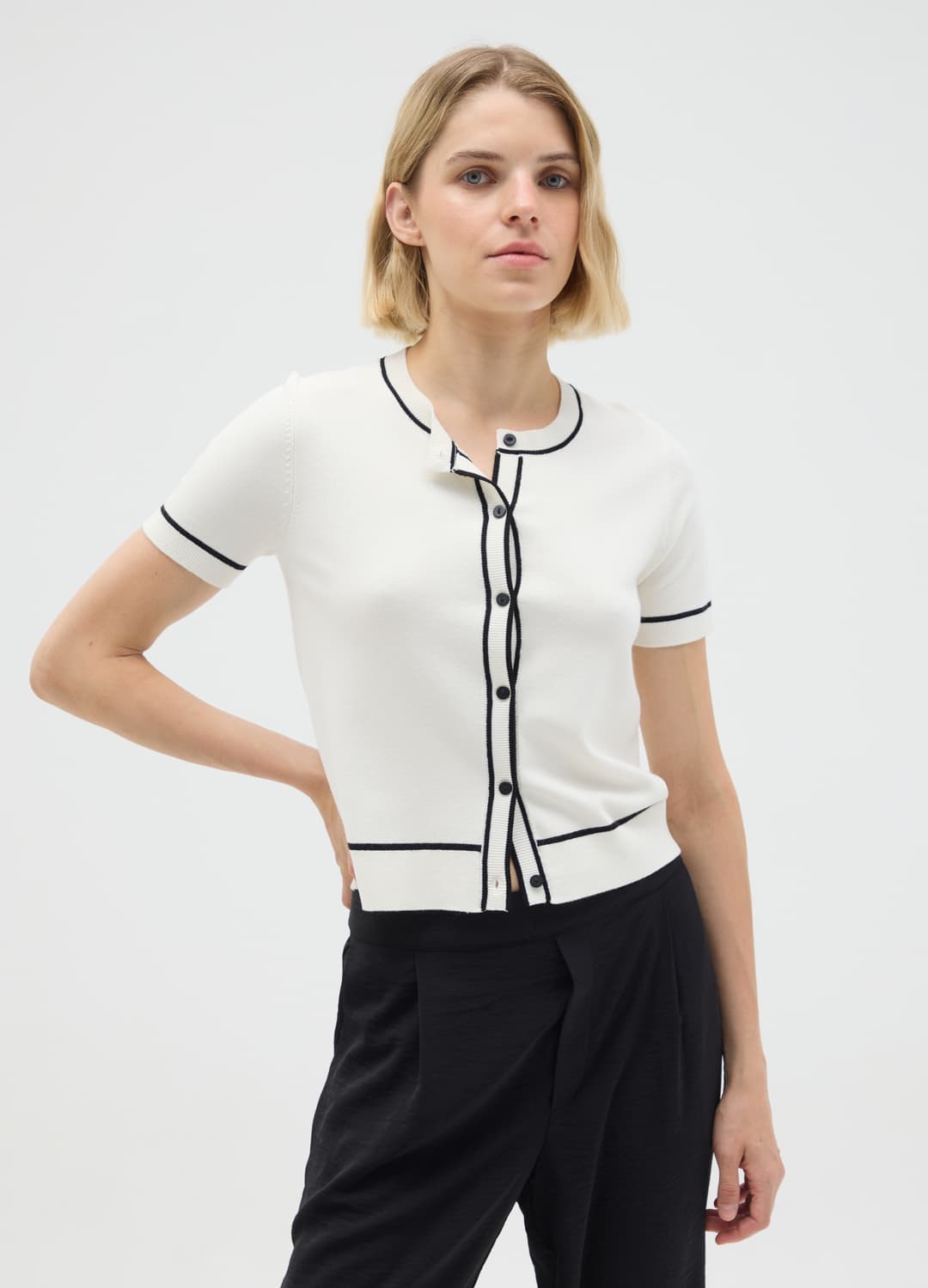 Cardigan Bianco A Maniche Corte Vestibilità Regular | OVS Cardigan Bianco A Maniche Corte Vestibilità Regular - 1 | OVS