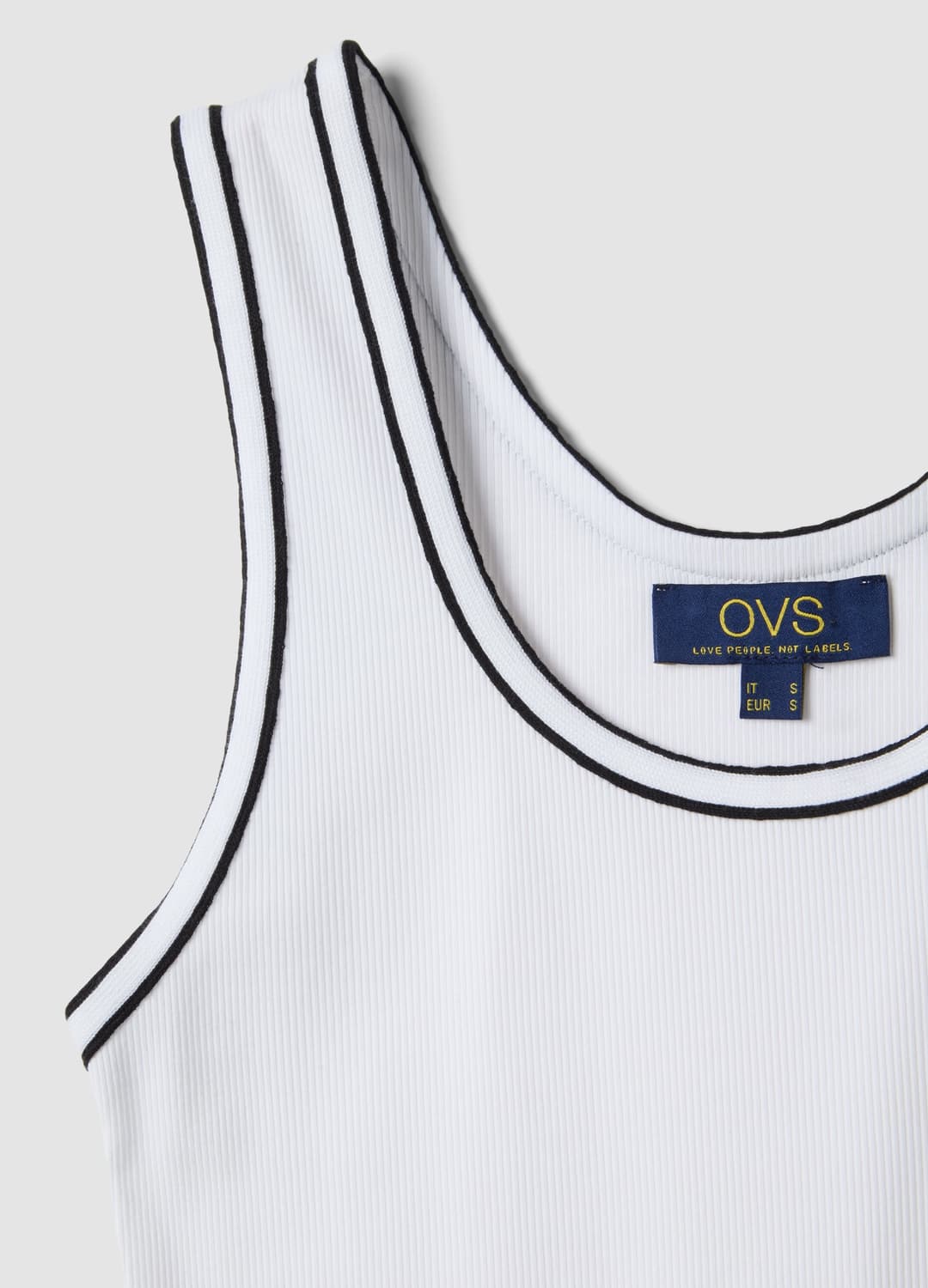Weißes Tanktop Aus Stretch-baumwolle Mit Rand | OVS Weißes Tanktop Aus Stretch-baumwolle Mit Rand - 5 | OVS