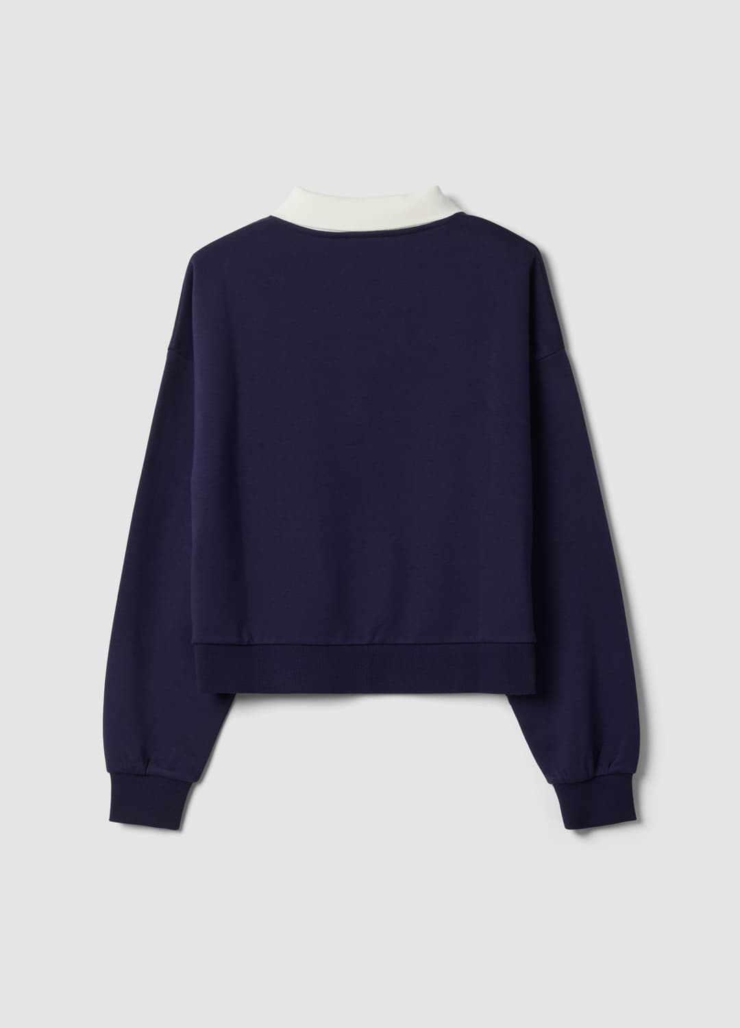 Felpa Blu In Misto Cotone Con Girocollo E Colletto | OVS Felpa Blu In Misto Cotone Con Girocollo E Colletto - 2 | OVS