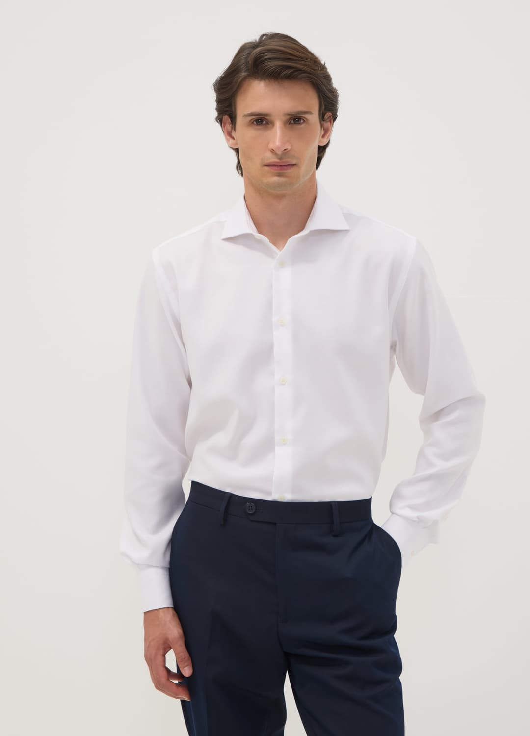 Camicia Bianca Regular Fit In Puro Cotone Con Collo Francese | OVS Camicia Bianca Regular Fit In Puro Cotone Con Collo Francese - 0 | OVS