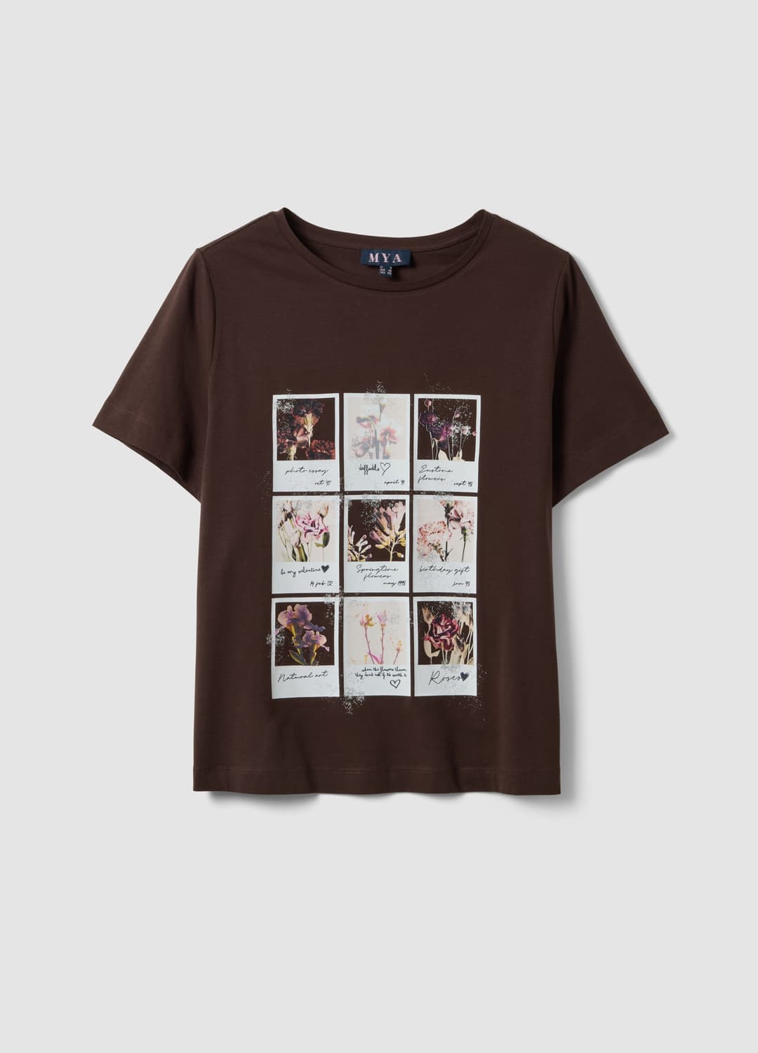 Braunes T-shirt Aus Reiner Baumwolle Mit Blumenprint | OVS Braunes T-shirt Aus Reiner Baumwolle Mit Blumenprint - 4 | OVS