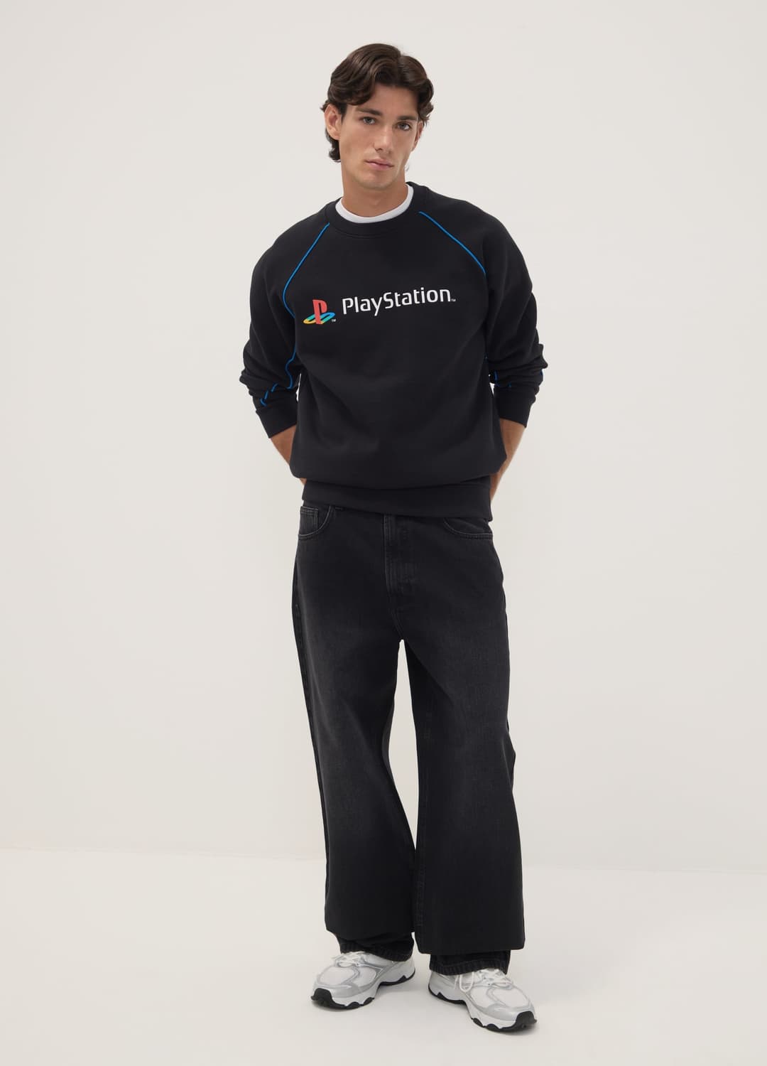 Felpa Nera In Misto Cotone Con Stampa Playstation | OVS Felpa Nera In Misto Cotone Con Stampa Playstation - 0 | OVS