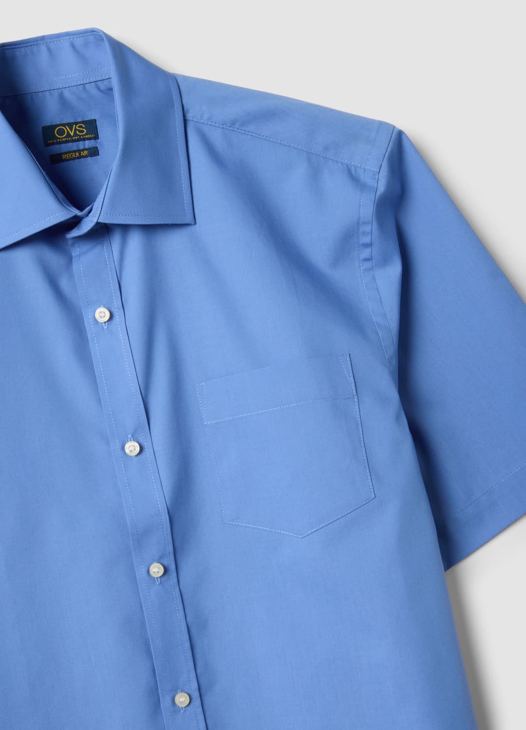 Camicia Azzurra A Maniche Corte Con Colletto Classico | OVS Camicia Azzurra A Maniche Corte Con Colletto Classico - 5 | OVS