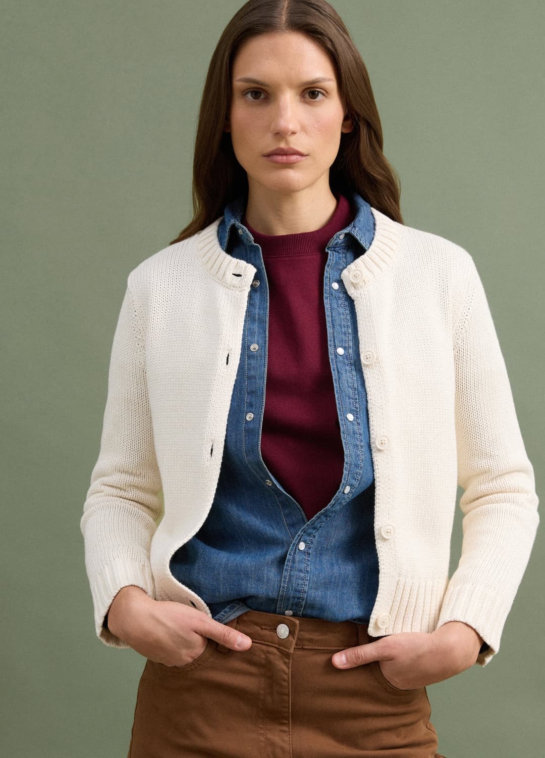 Cardigan Beige In Puro Cotone Con Bottoni Regular Fit | OVS Cardigan Beige In Puro Cotone Con Bottoni Regular Fit - 0 | OVS