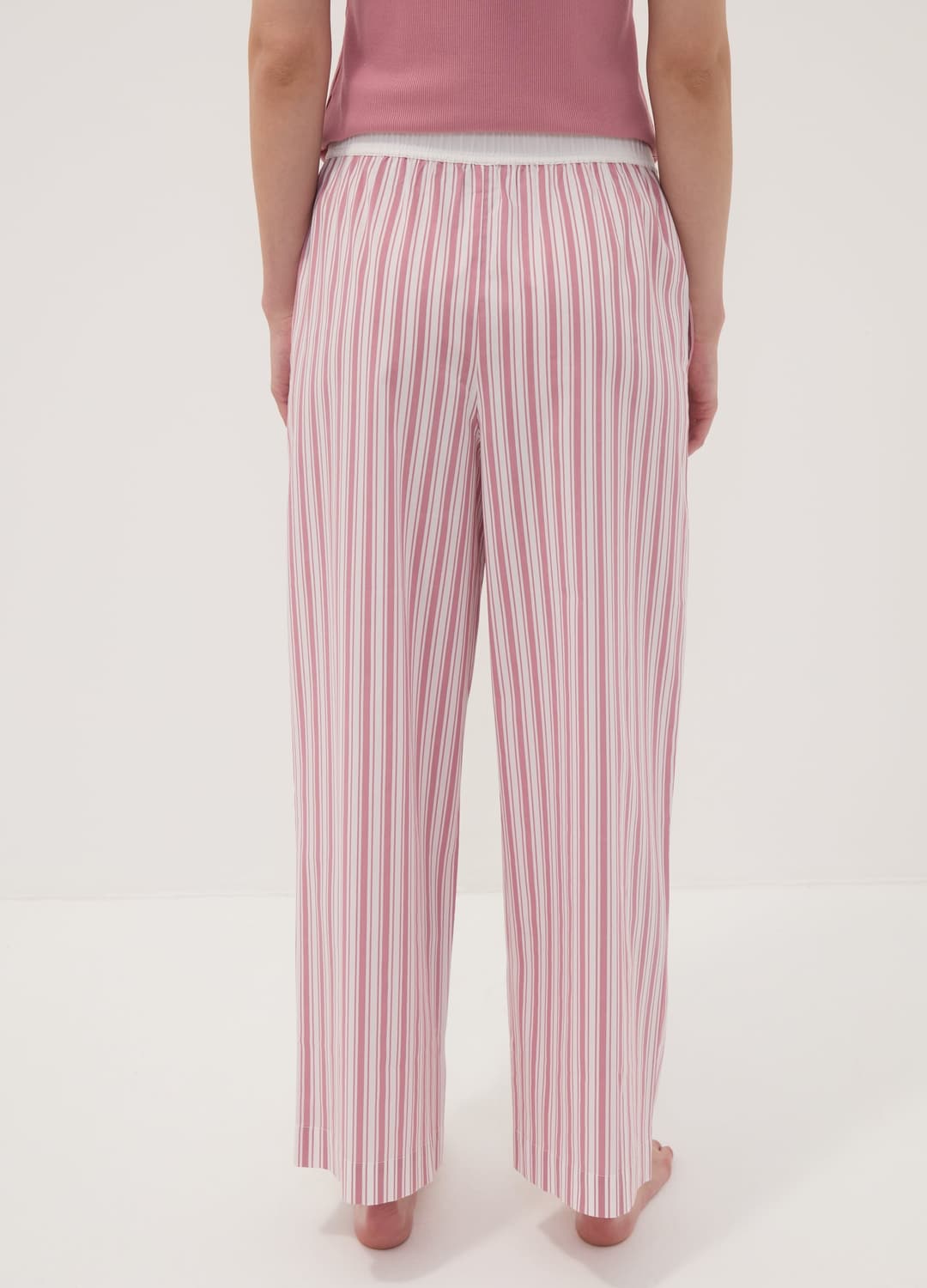 Pantaloni Pigiama Rosa A Righe In Popeline Di Misto Cotone Elasticizzato | OVS Pantaloni Pigiama Rosa A Righe In Popeline Di Misto Cotone Elasticizzato - 2 | OVS