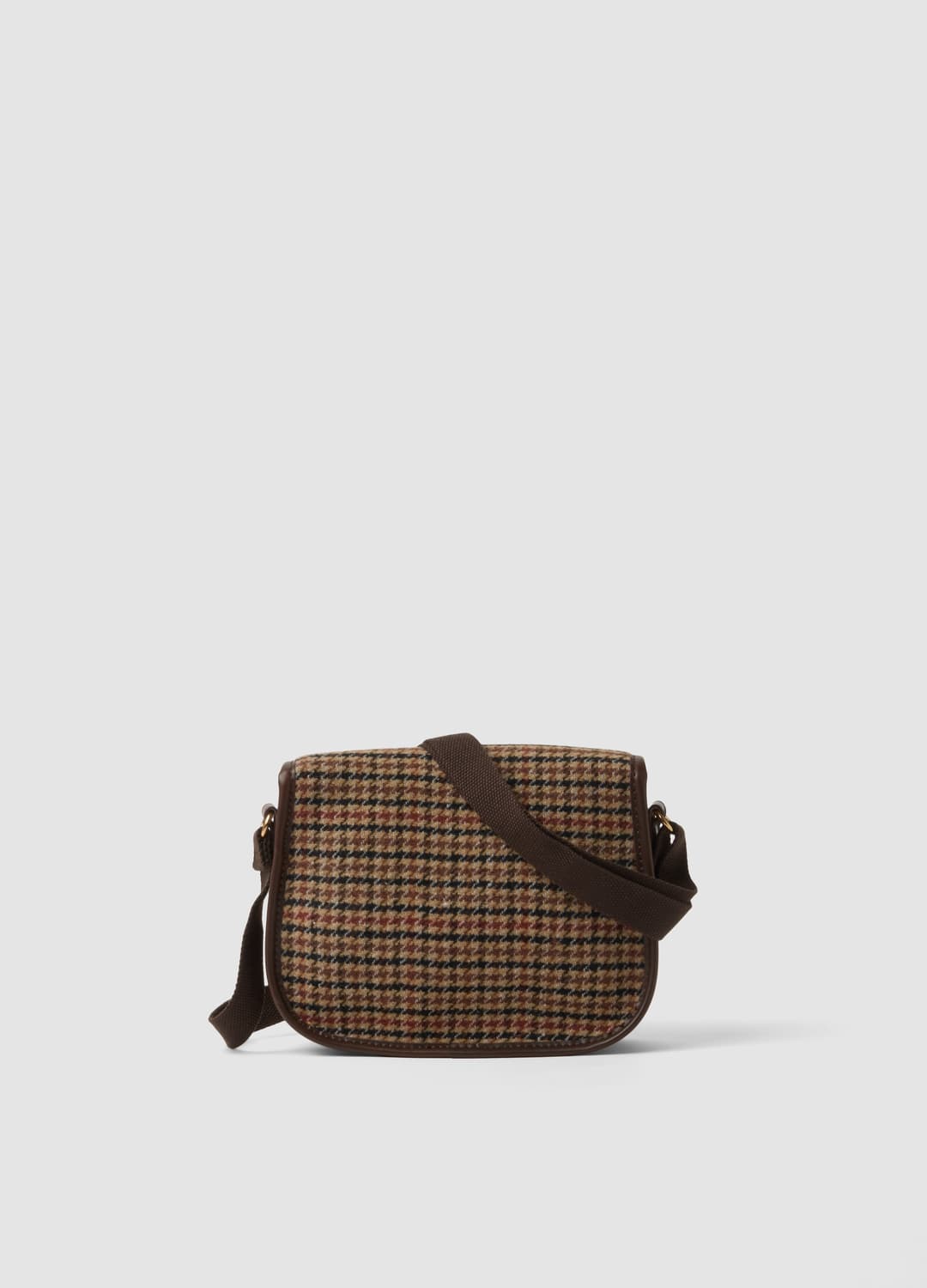 Borsa Marrone In Misto Lana E Viscosa Con Tracolla A Quadri | OVS Borsa Marrone In Misto Lana E Viscosa Con Tracolla A Quadri - 2 | OVS