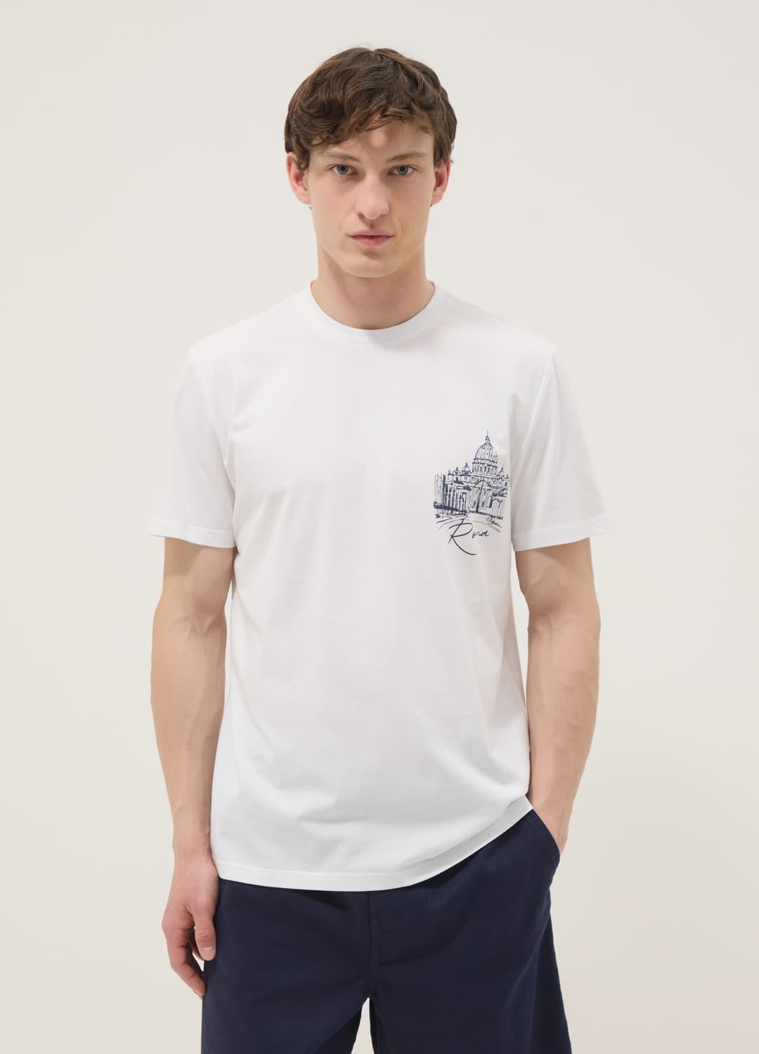 T-shirt Bianca In Puro Cotone Con Stampa Regular Fit | OVS T-shirt Bianca In Puro Cotone Con Stampa Regular Fit - 1 | OVS
