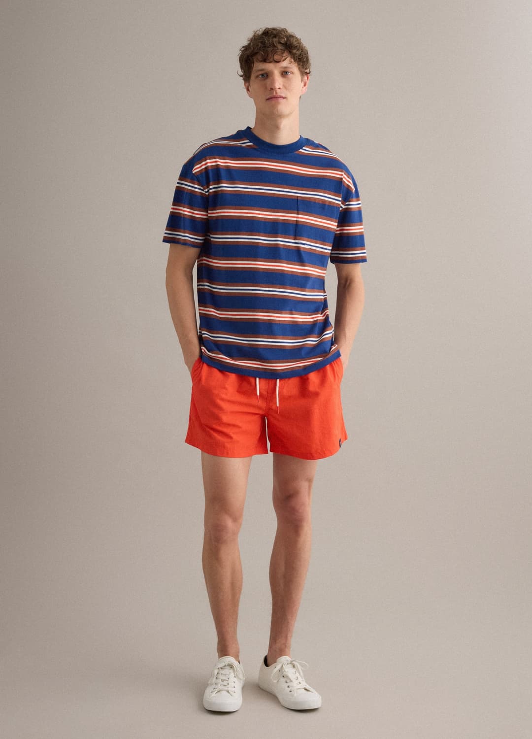 Boxer Da Mare Arancione Con Vita Elasticizzata E Coulisse | OVS Boxer Da Mare Arancione Con Vita Elasticizzata E Coulisse - 0 | OVS