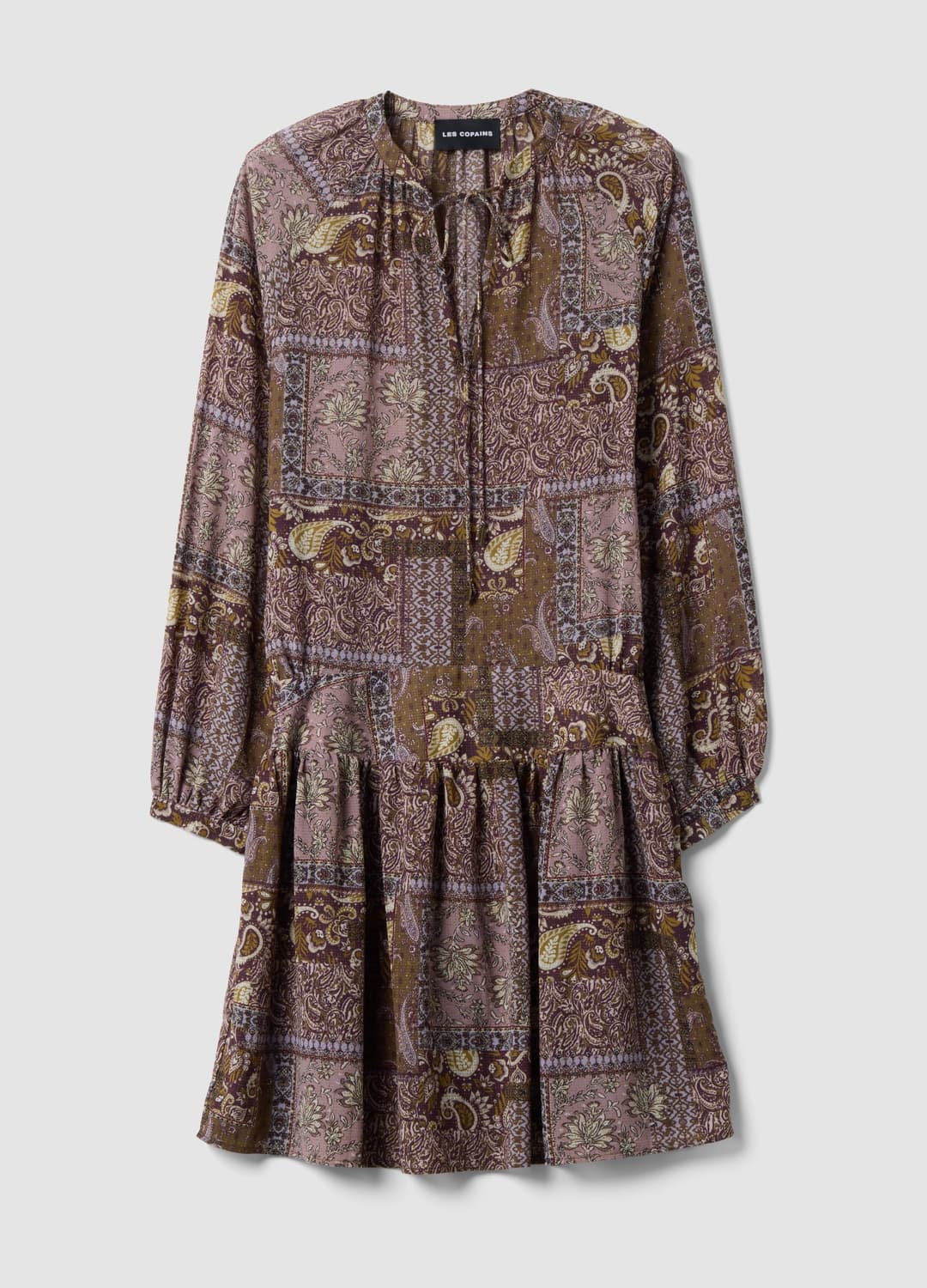 Violettes Kleid Mit Tiefem V-ausschnitt Und Edlem Volant Am Saum | OVS Violettes Kleid Mit Tiefem V-ausschnitt Und Edlem Volant Am Saum - 4 | OVS