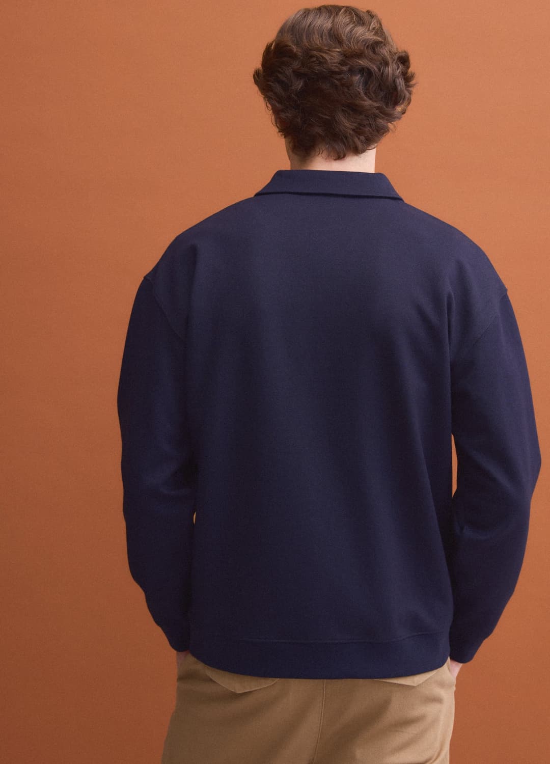 Felpa Blu In Tessuto Elasticizzato Con Collo Polo Relaxed Fit | OVS Felpa Blu In Tessuto Elasticizzato Con Collo Polo Relaxed Fit - 3 | OVS