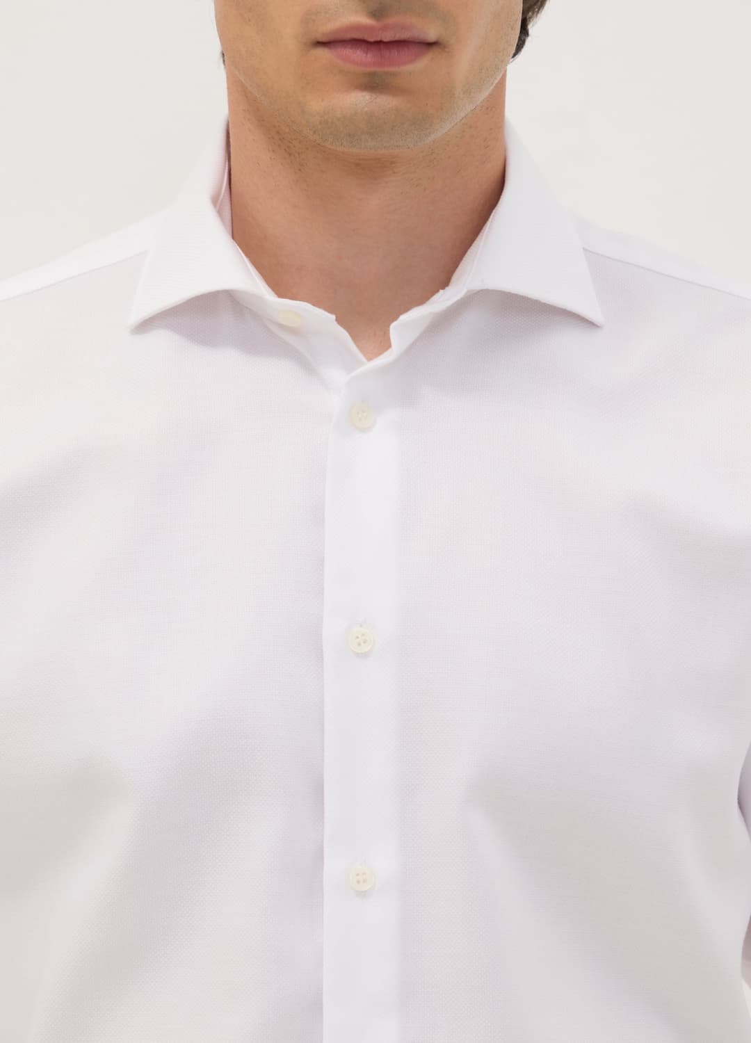 Camicia Bianca Slim Fit In Puro Cotone Con Collo Francese | OVS Camicia Bianca Slim Fit In Puro Cotone Con Collo Francese - 1 | OVS